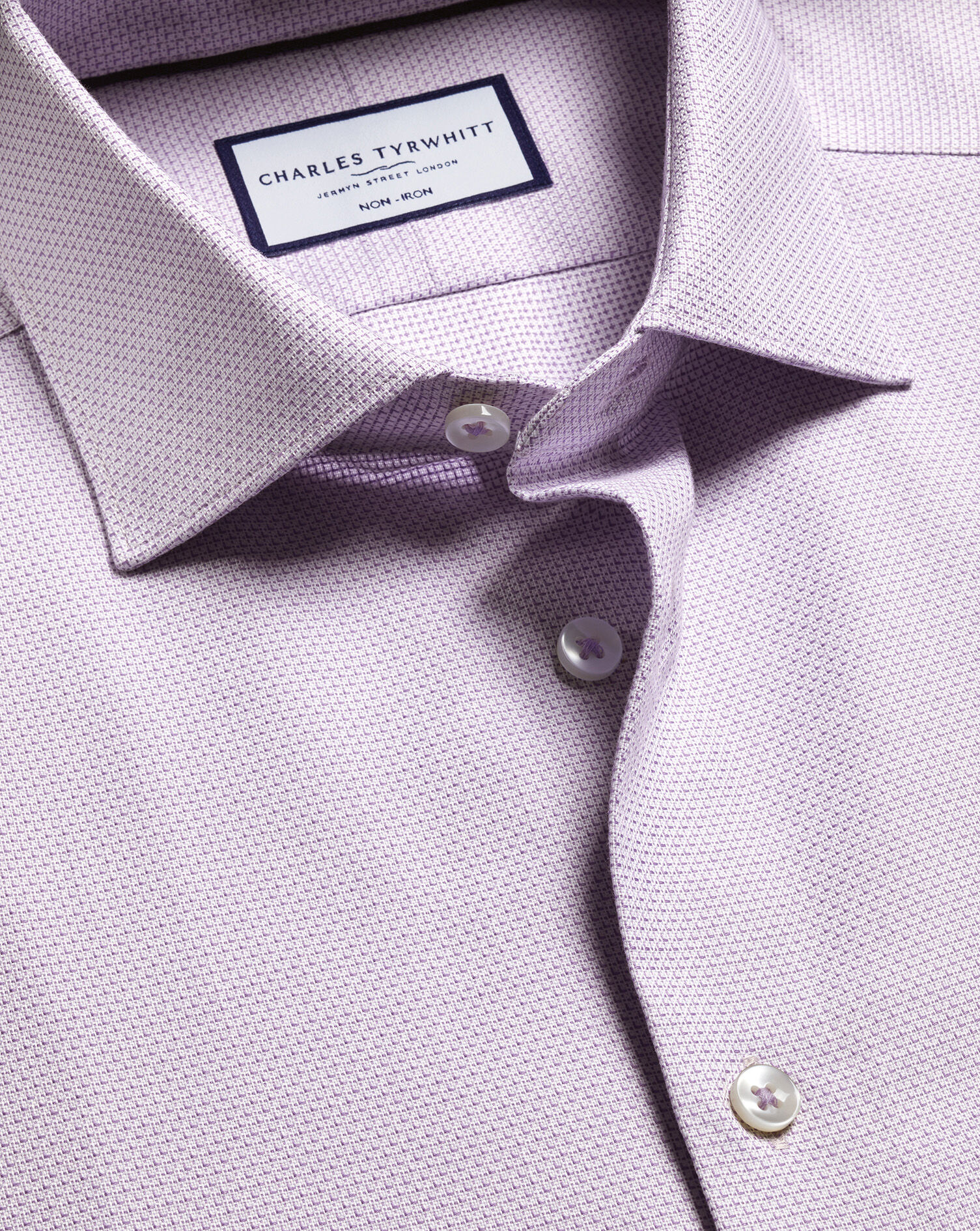 Non-Iron Stretch Texture Shirt - Lilac