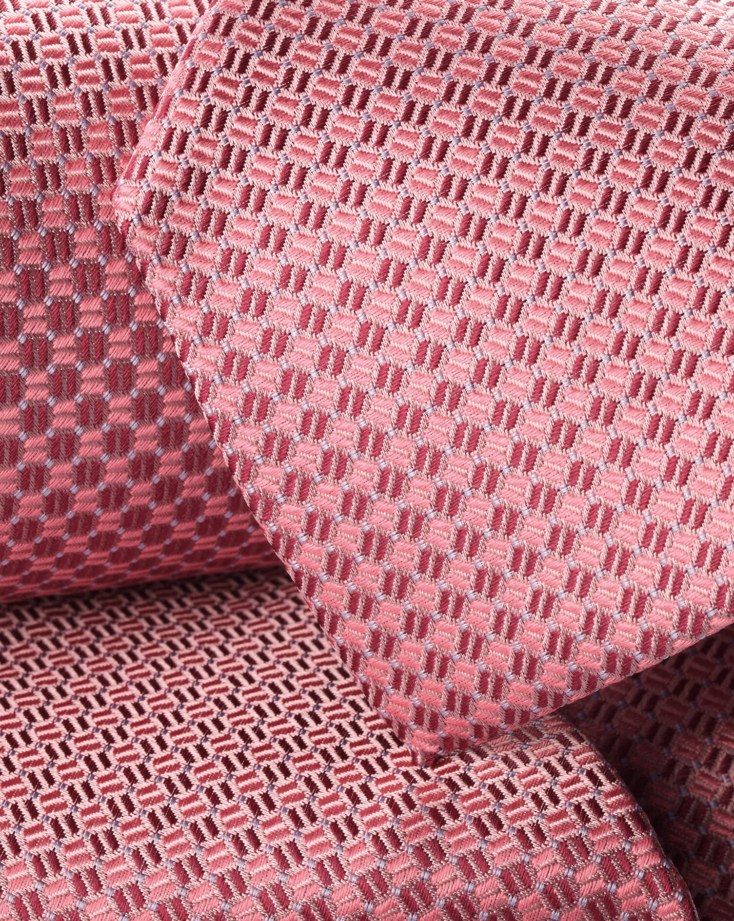 Silk Semi-Plain Patterned Tie - Light Pink