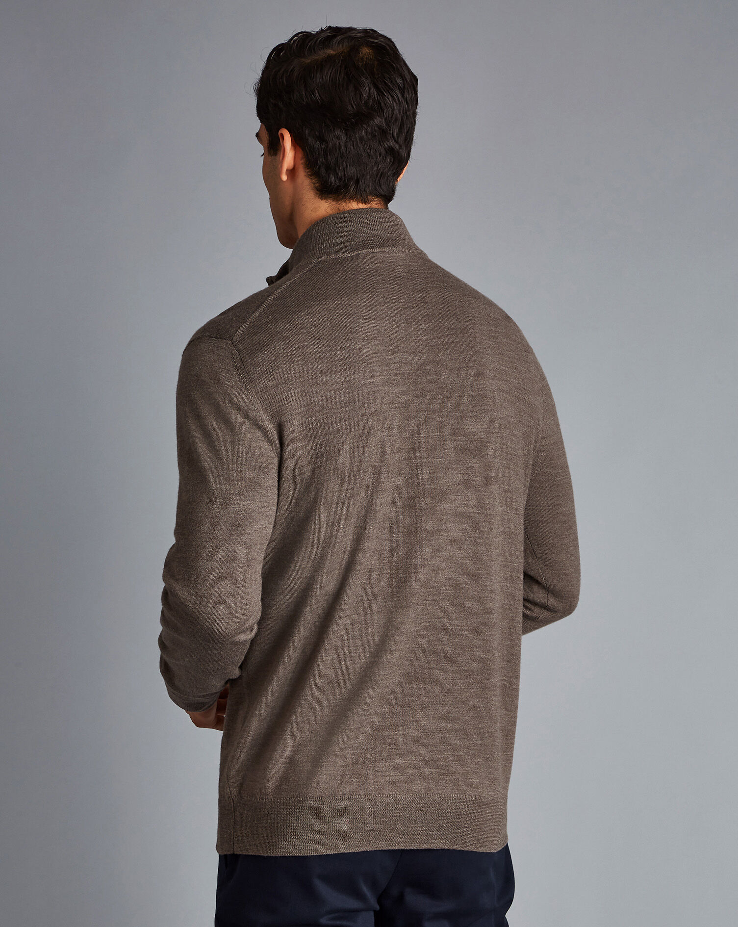 Merino Quarter Zip Sweater - Mocha