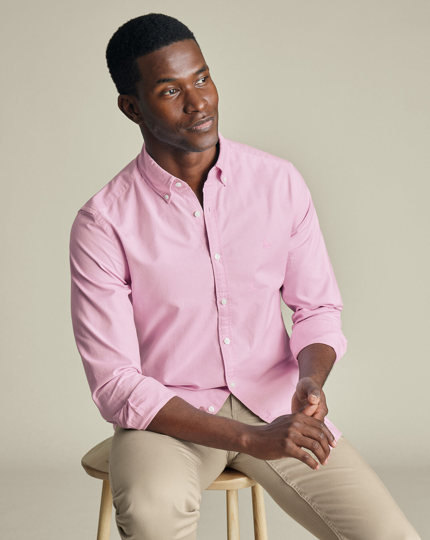 Stretch Washed Oxford Shirt - Pink