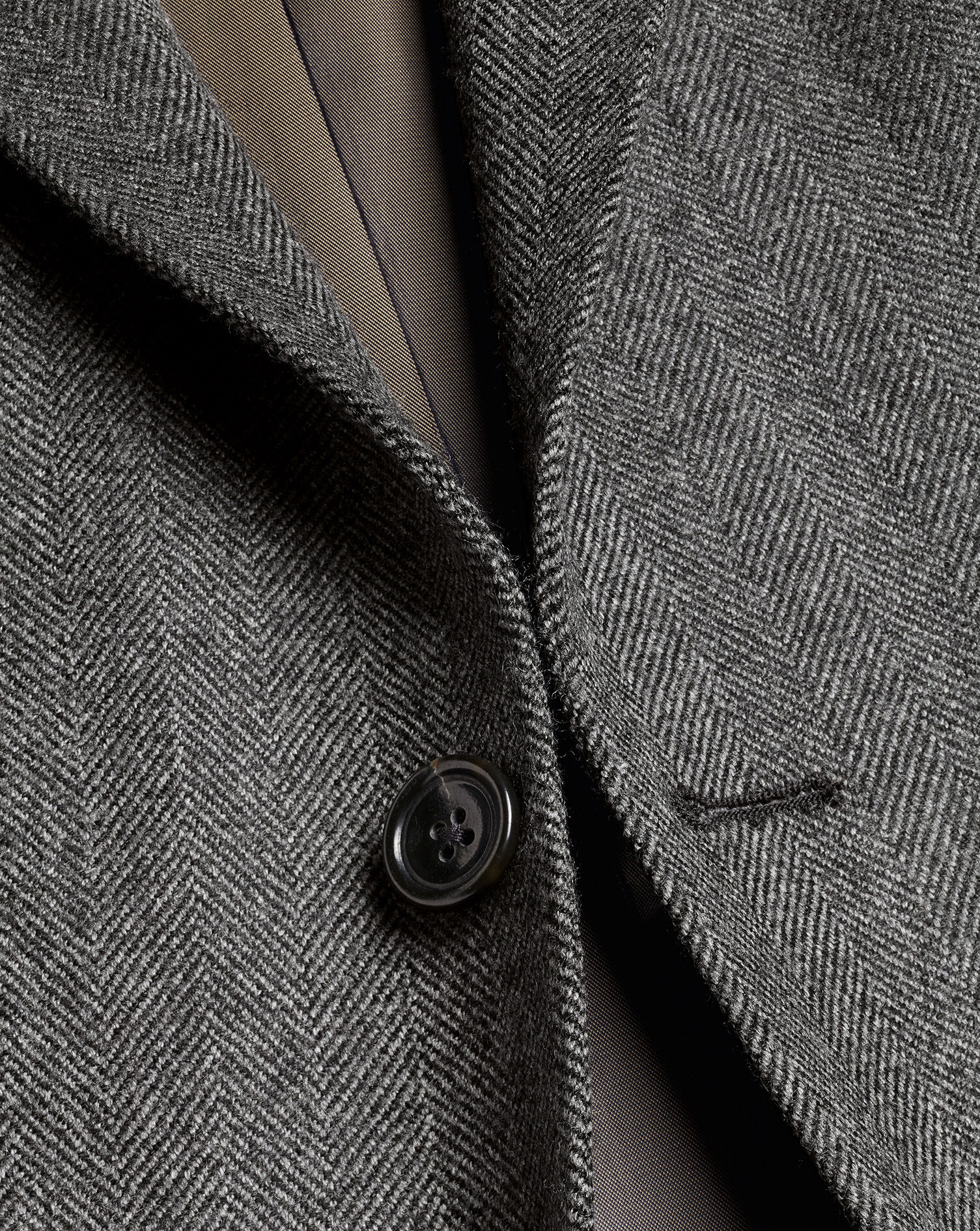 Herringbone Wool Texture Jacket - Dark Gray
