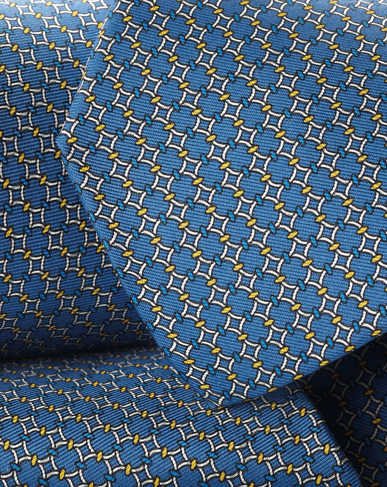 Silk Printed Tie - Mid Blue