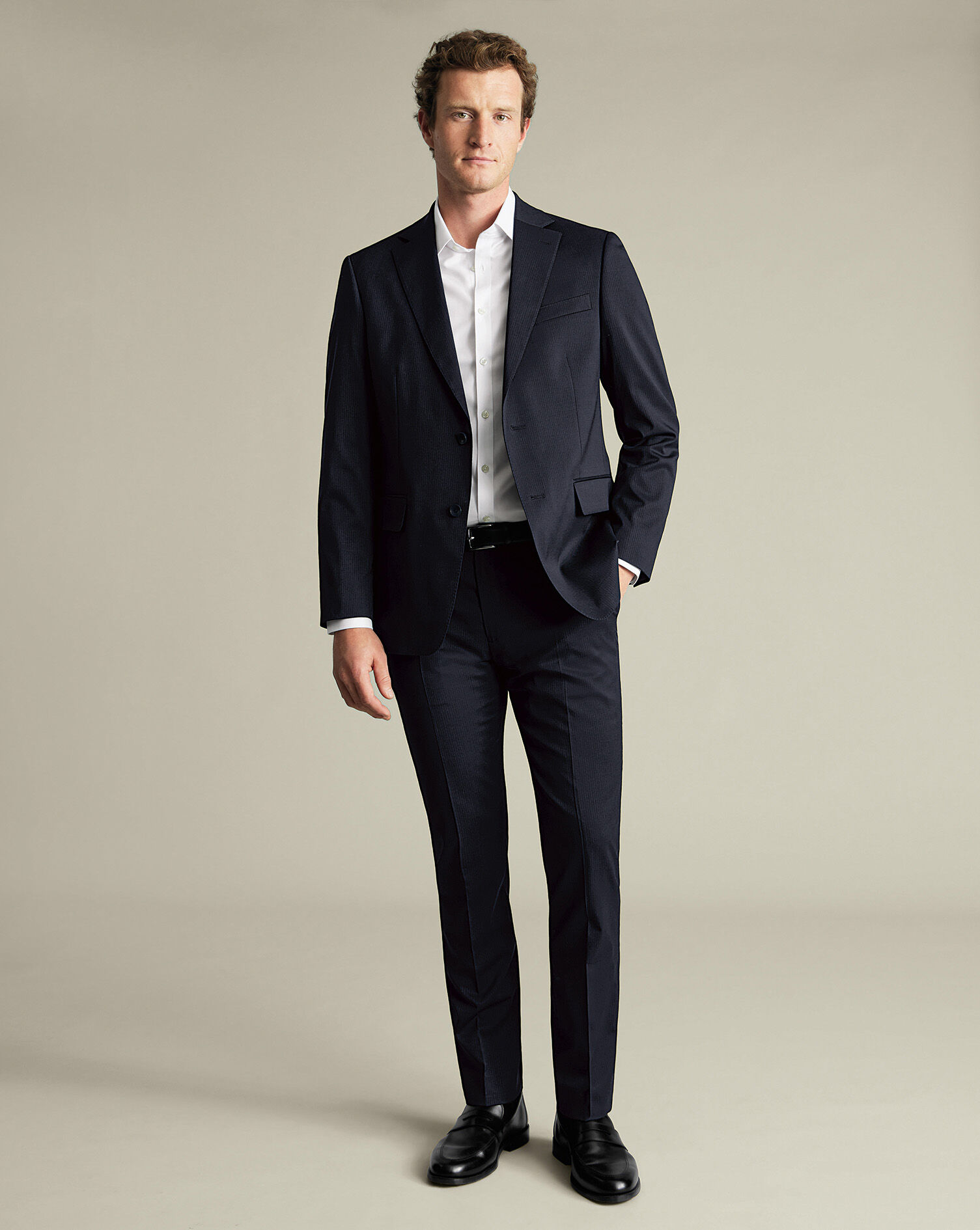 Stripe Suit Pants - Navy