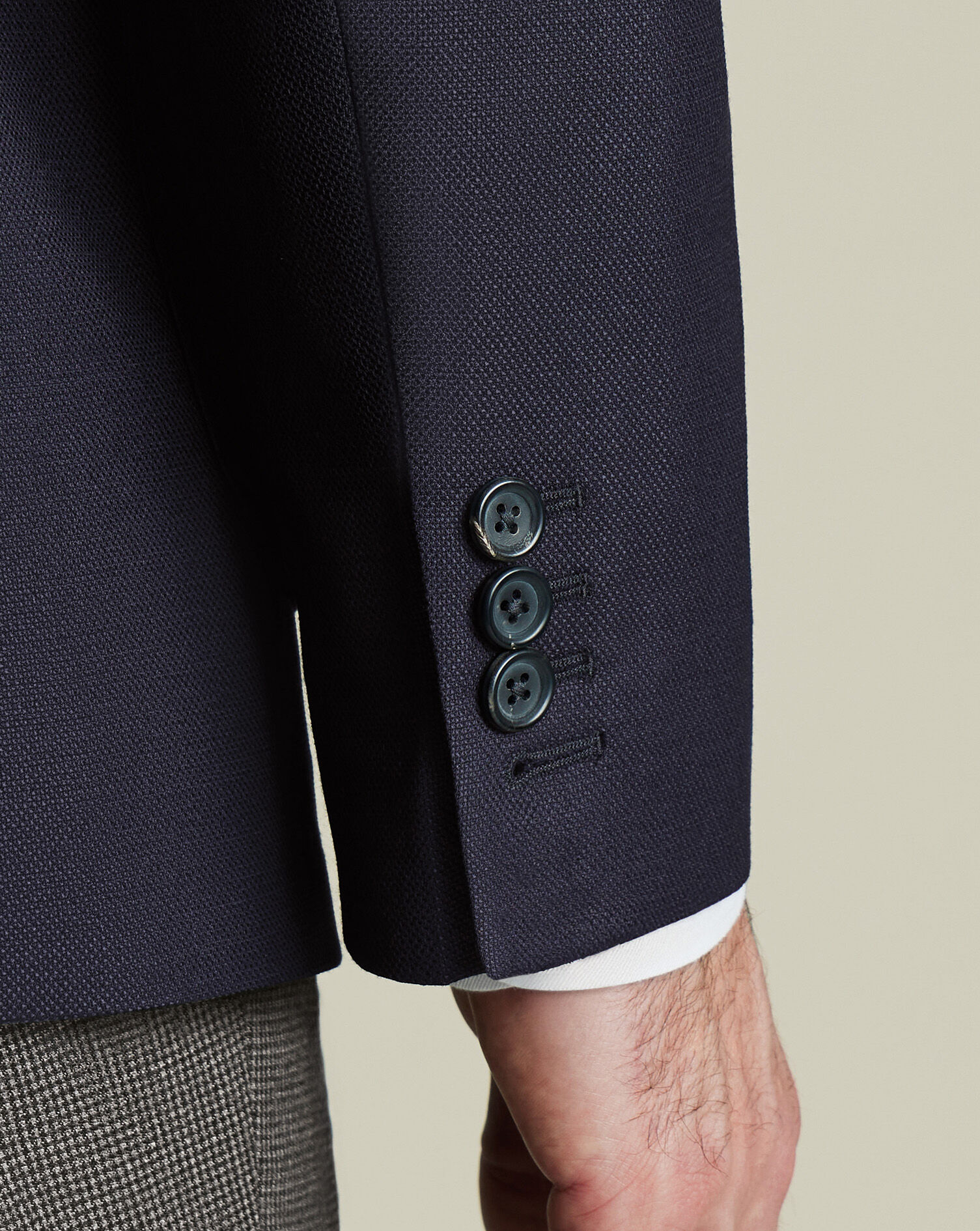 Luxury Italian Hopsack Jacket - Navy