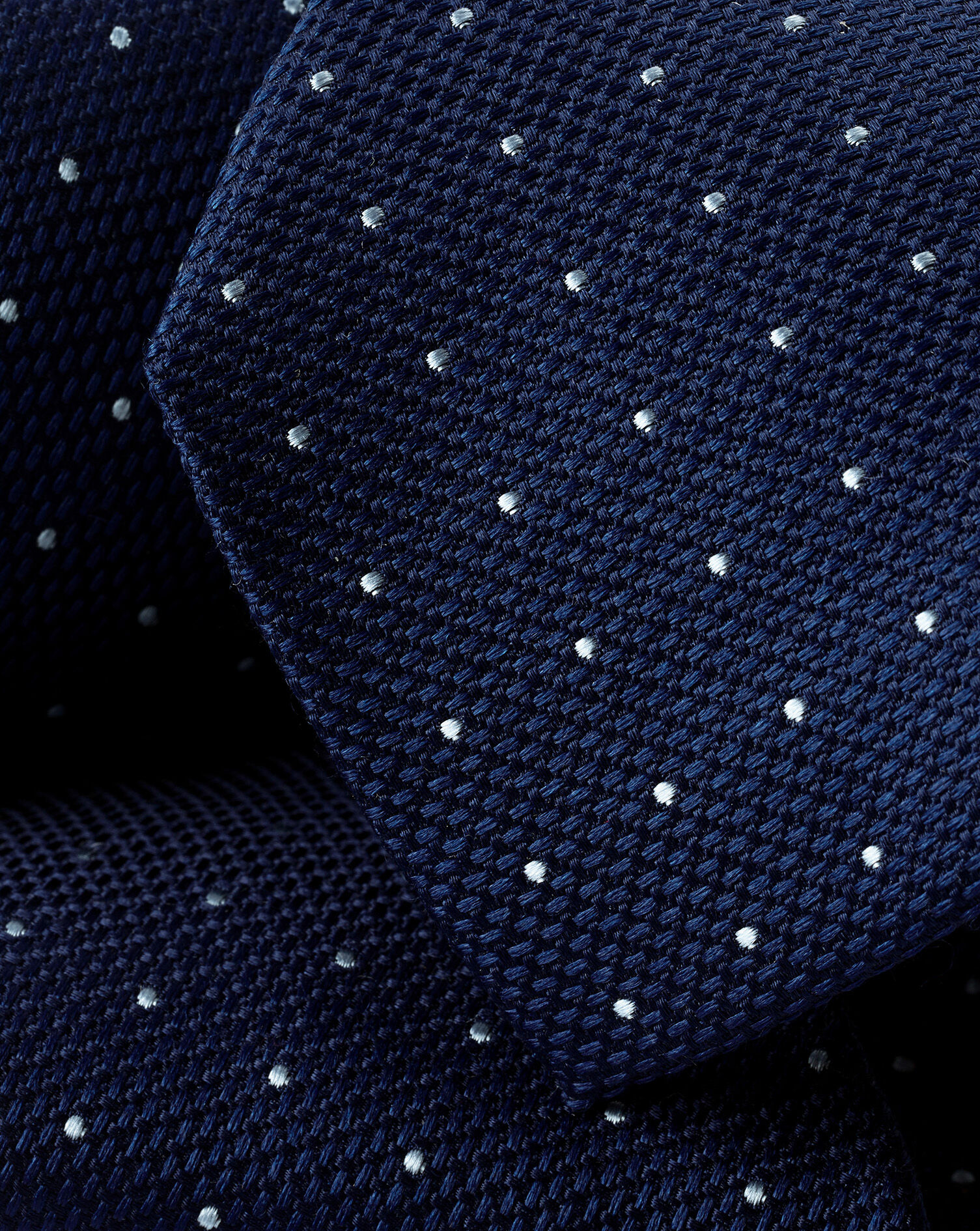 Stain Resistant Spot Silk Tie - Petrol & Light Blue