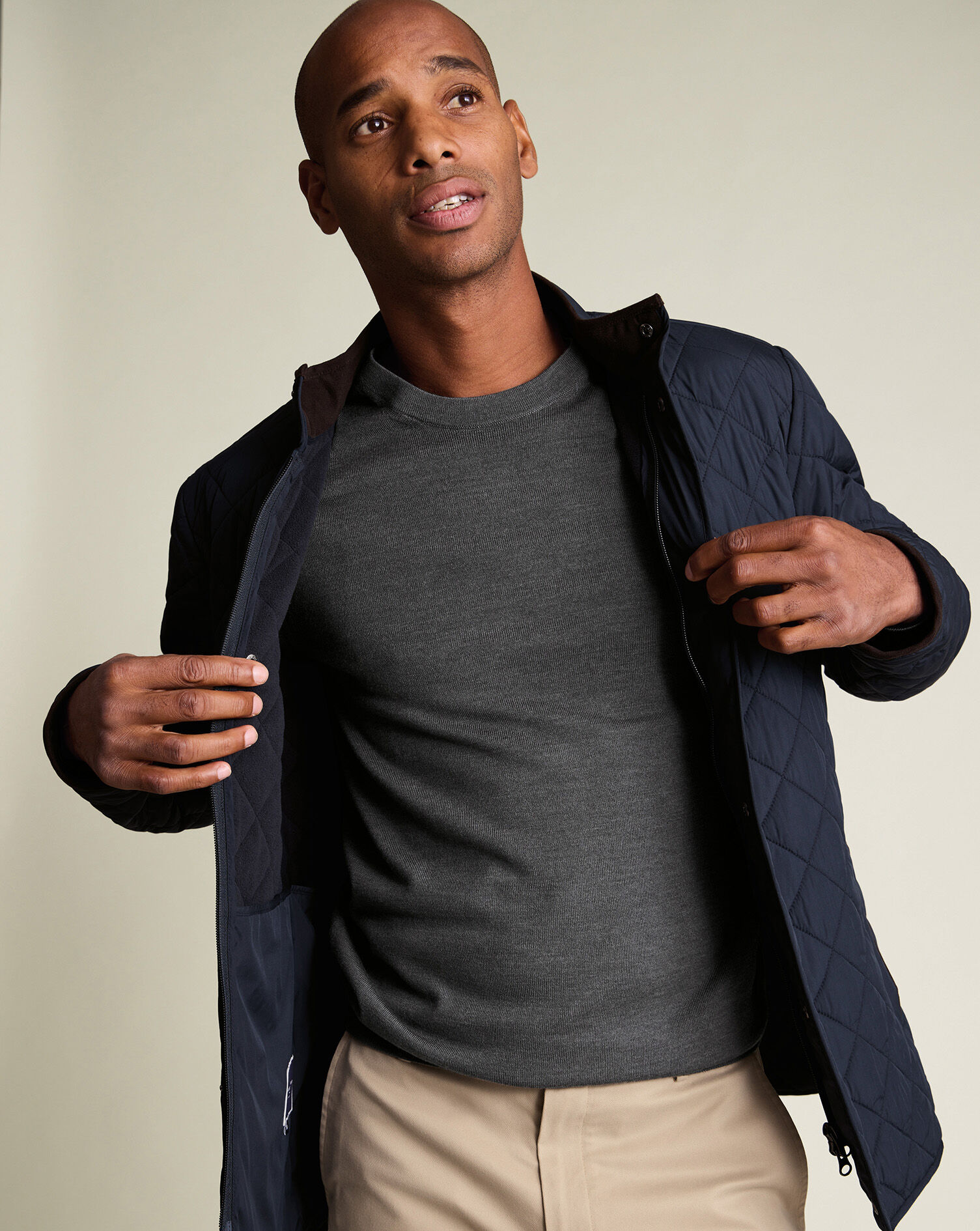 Diamond Quilted Jacket - Navy