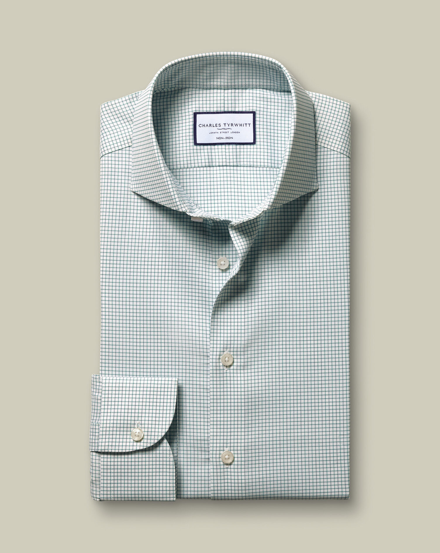 Non-Iron Performance Check Shirt - Green