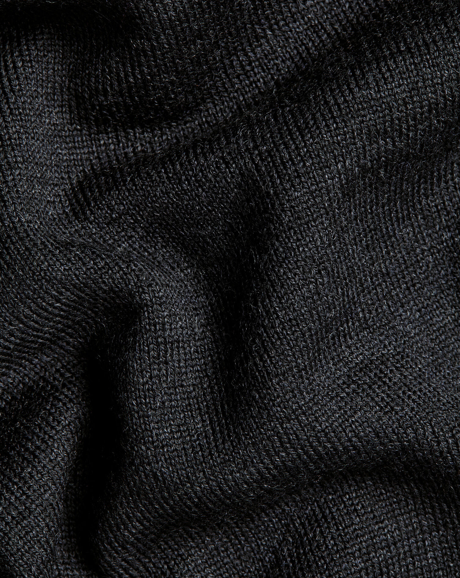 Pure Merino Knitted Polo - Charcoal Gray