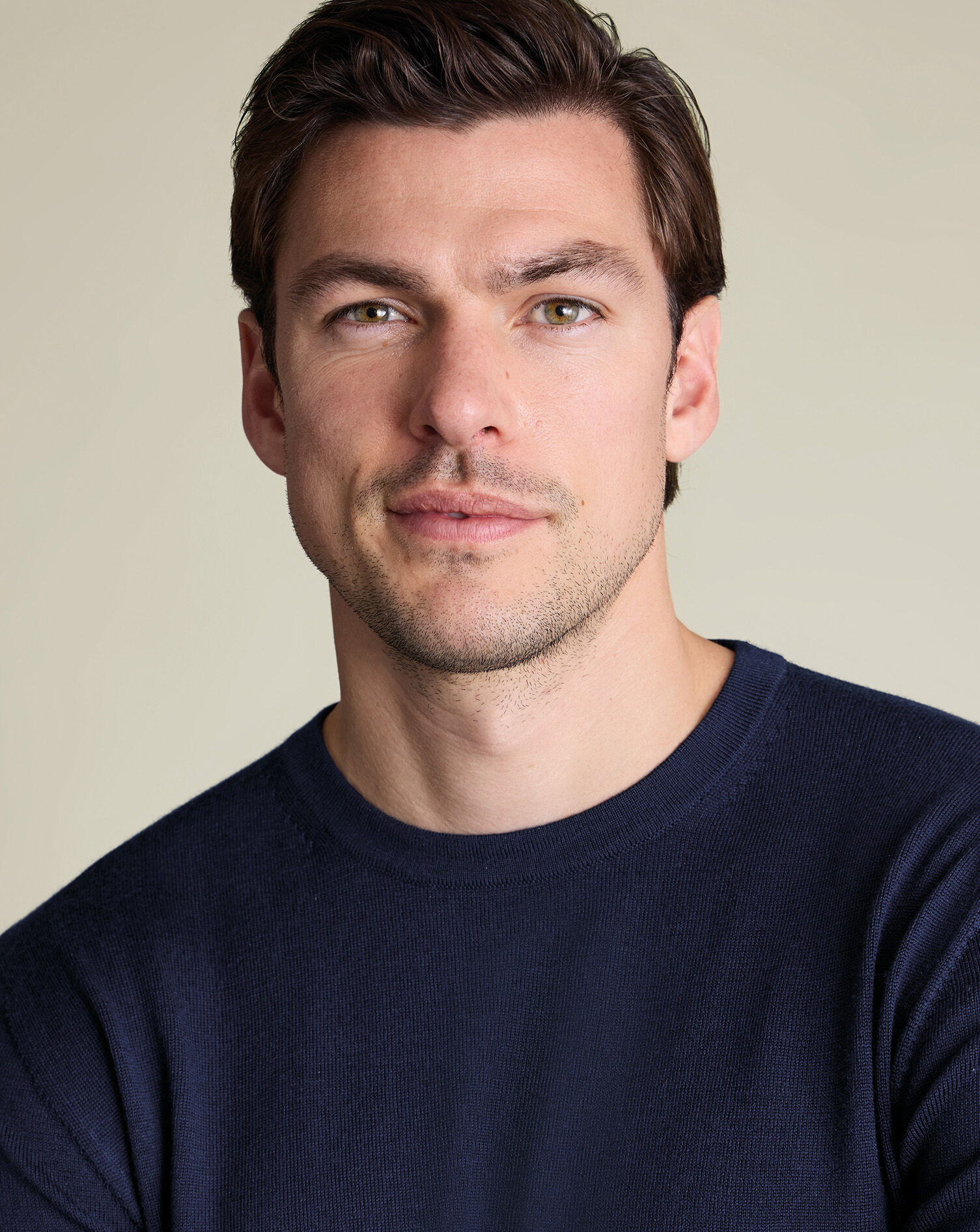 Pure Merino Crew Neck Sweater - Navy