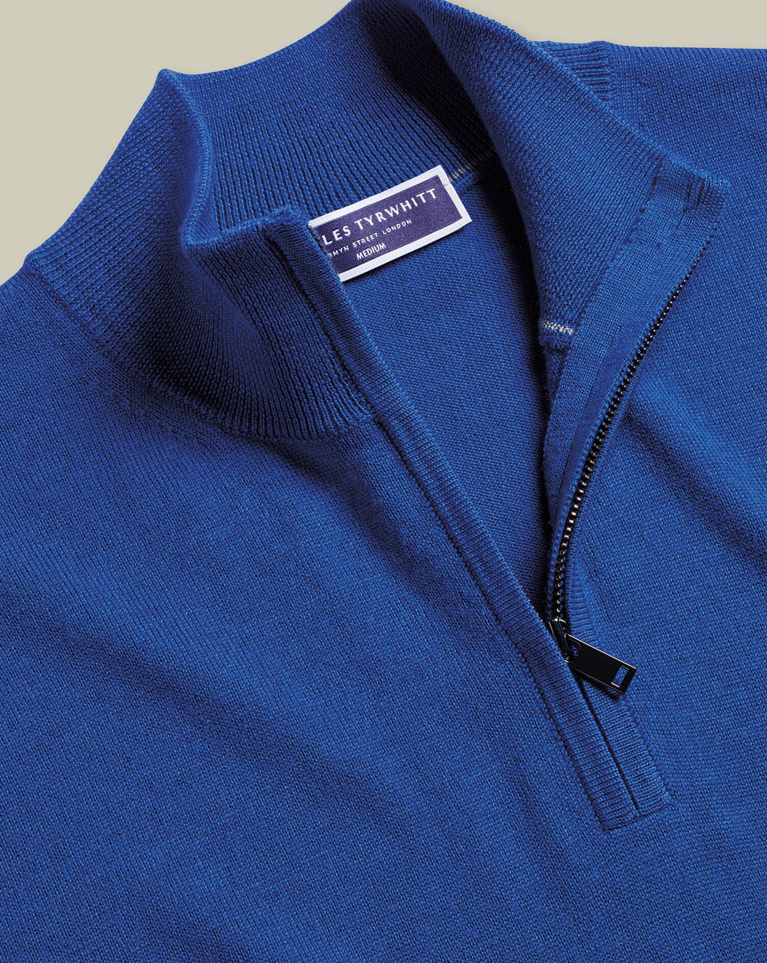 Merino Quarter Zip Sweater - Cobalt Blue