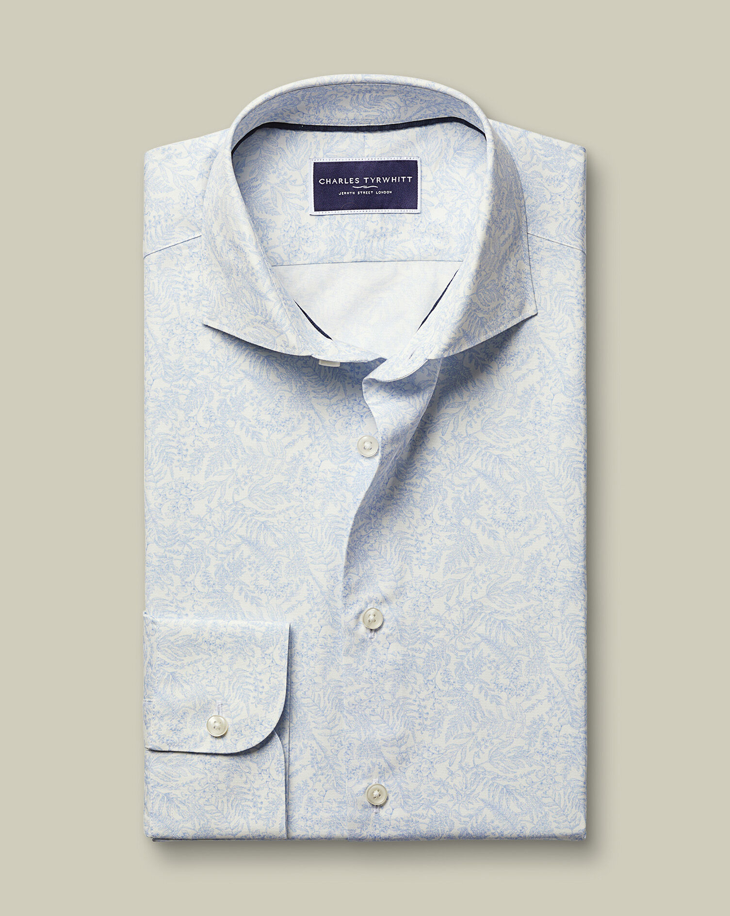 Made with Liberty Fabric Floral Shirt - Light Blue
