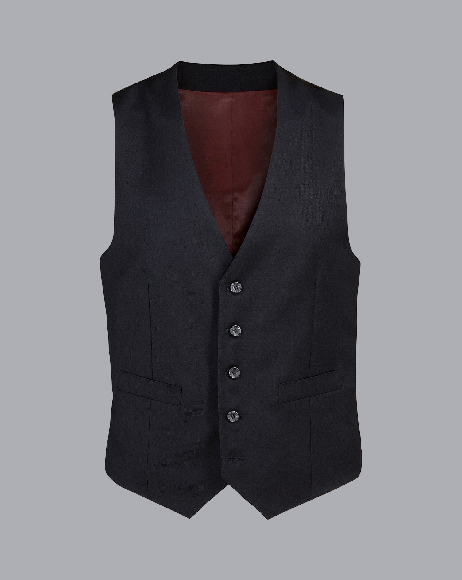 Natural Stretch Twill Vest - Black