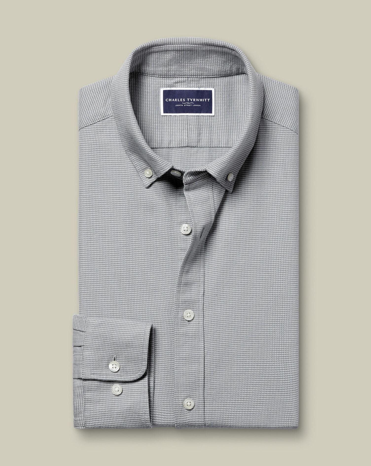 Dobby Flannel Shirt - Light Gray