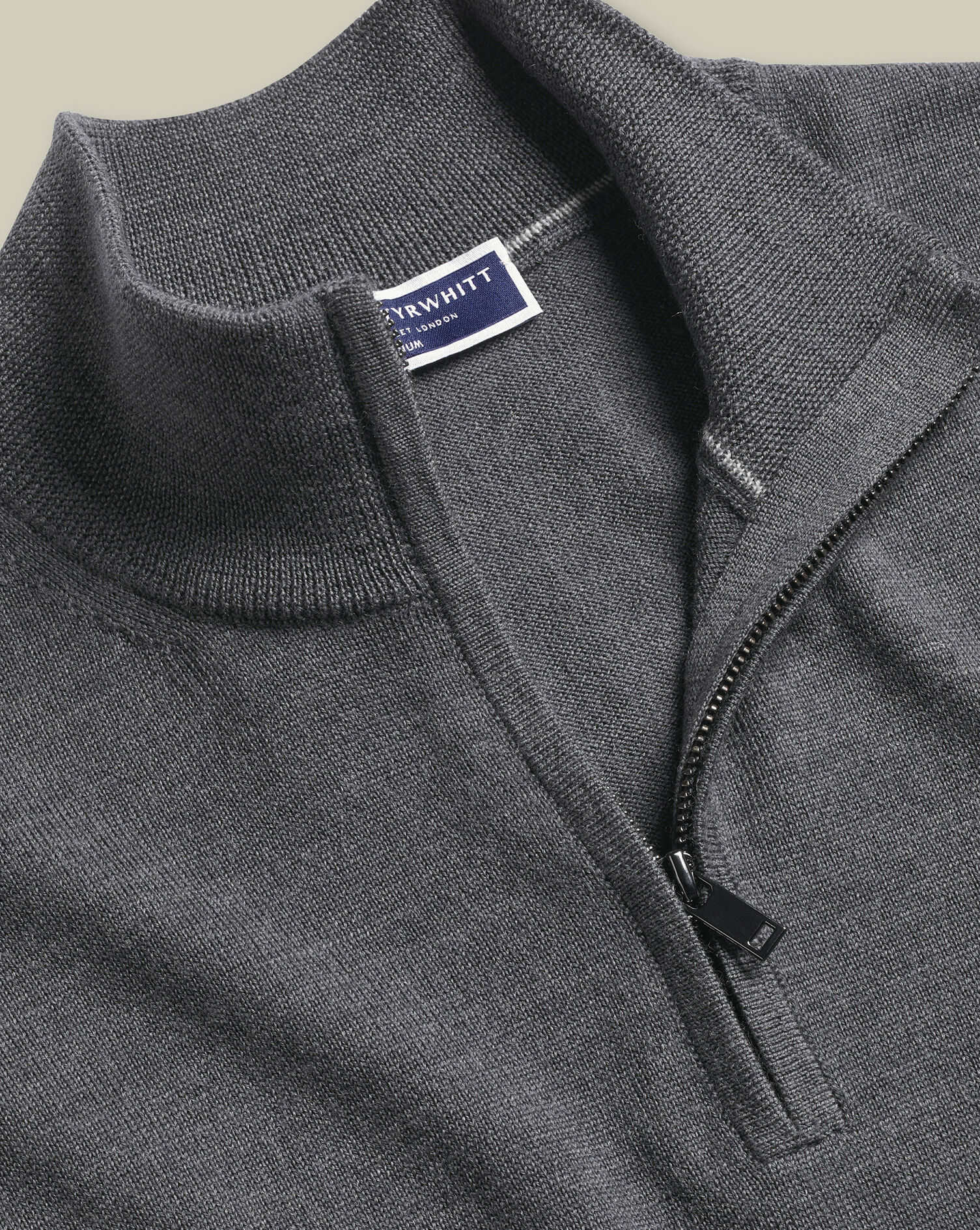 Merino Quarter Zip Sweater - Gray