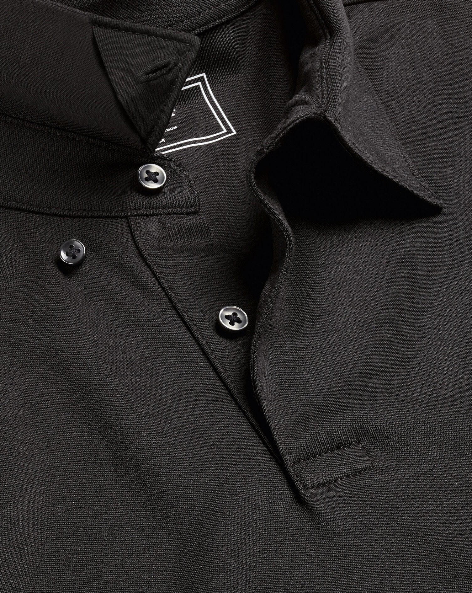 Long Sleeve Smart Jersey Polo - Black