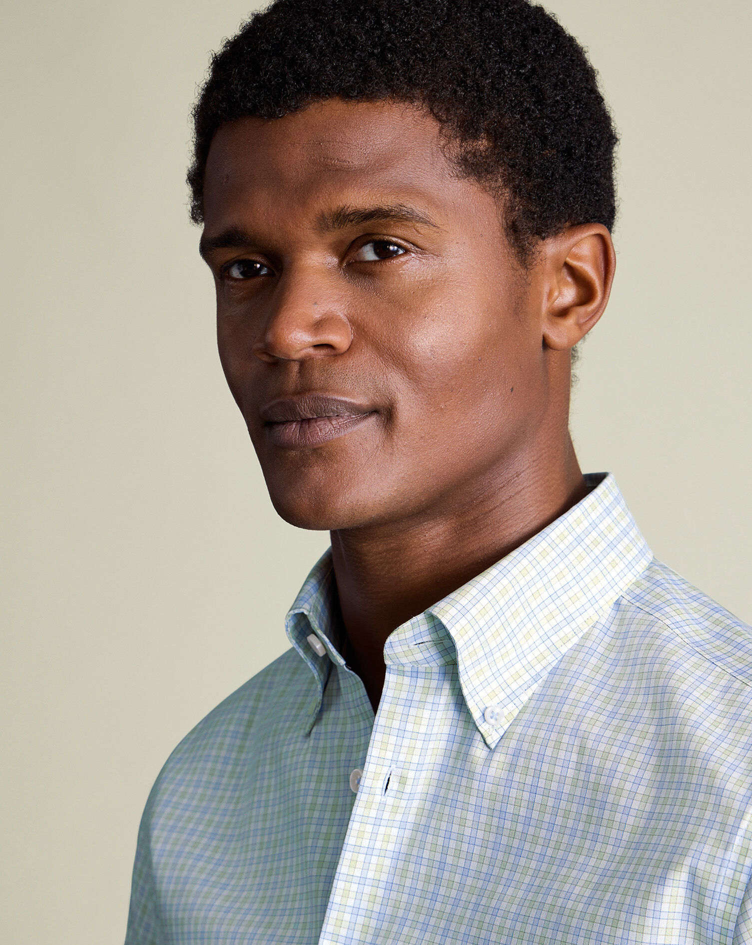 Button-Down Non-Iron Oxford Check Shirt - Green