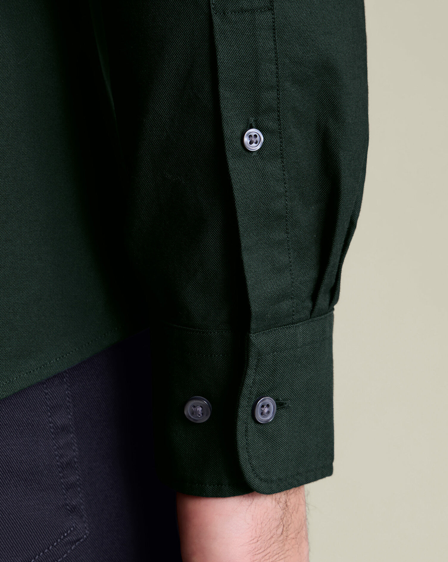 Stretch Washed Oxford Shirt - Forest Green