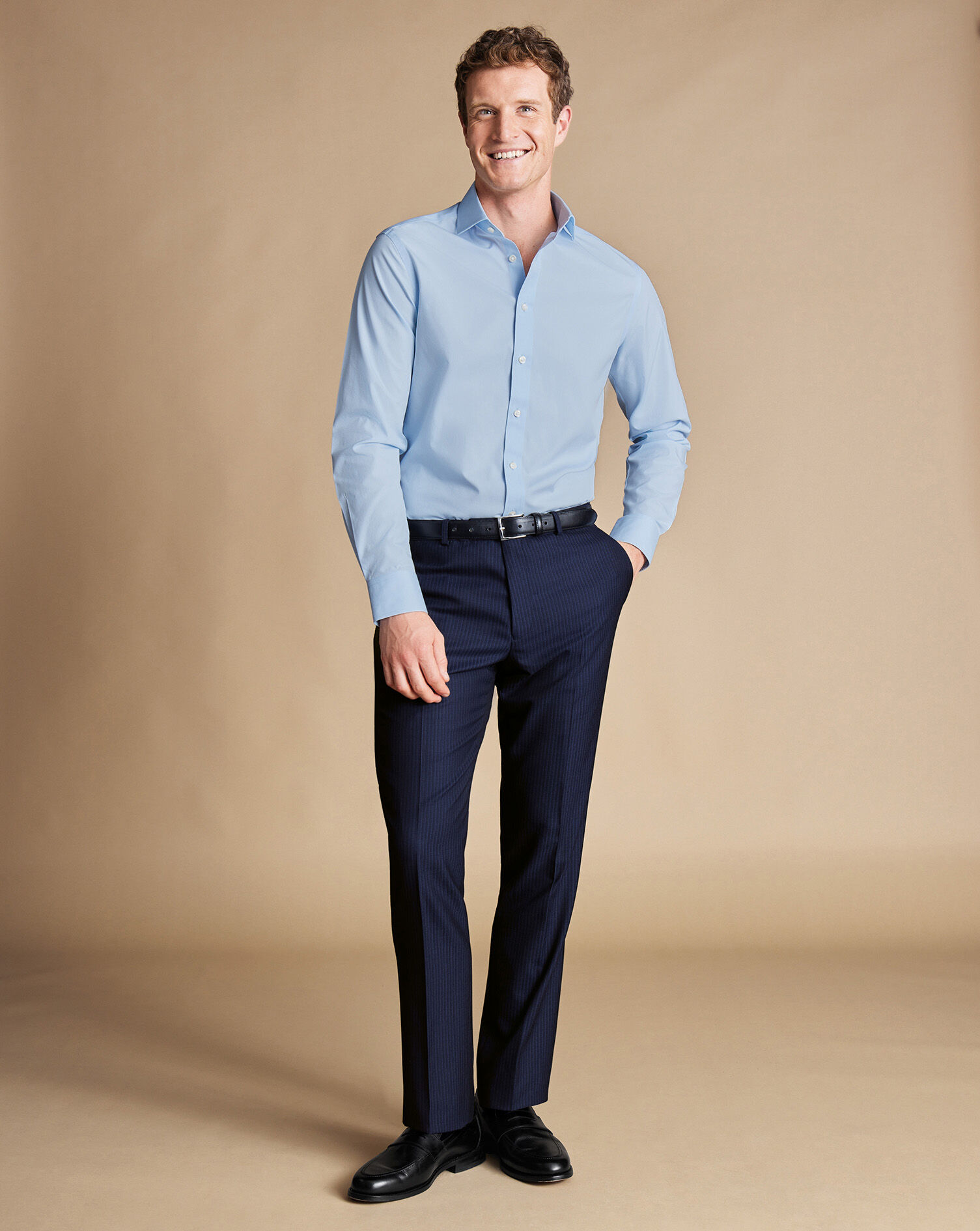 Stripe Suit Pants - Navy