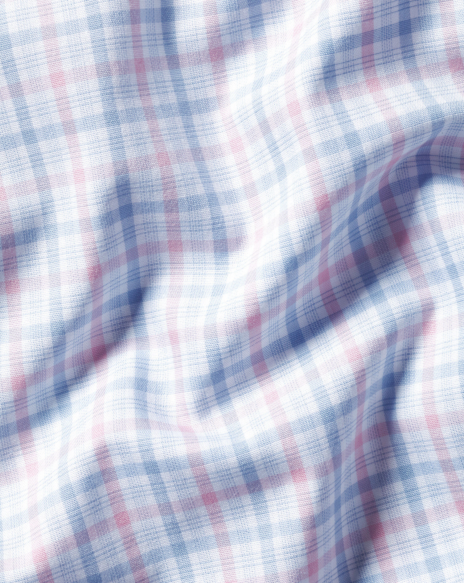 Spread Collar Non-Iron Poplin Shirt - Pink & Sky