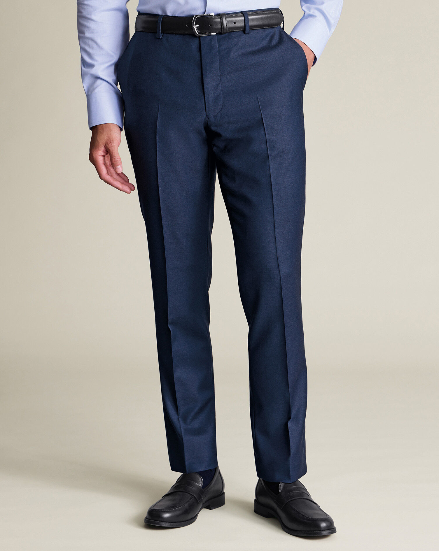 Natural Stretch Twill Suit Pants - Royal Blue