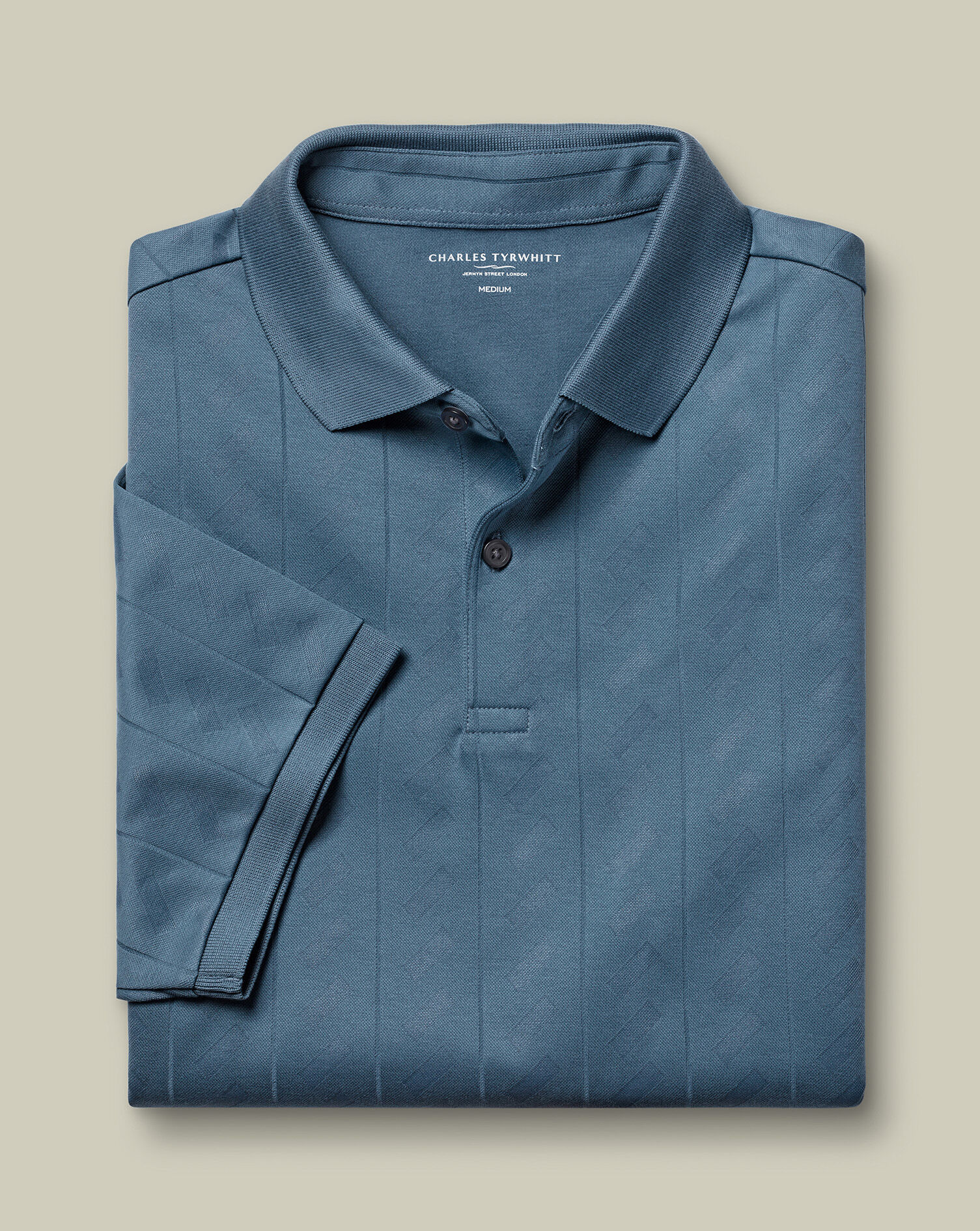 Textured Polo - Airforce Blue