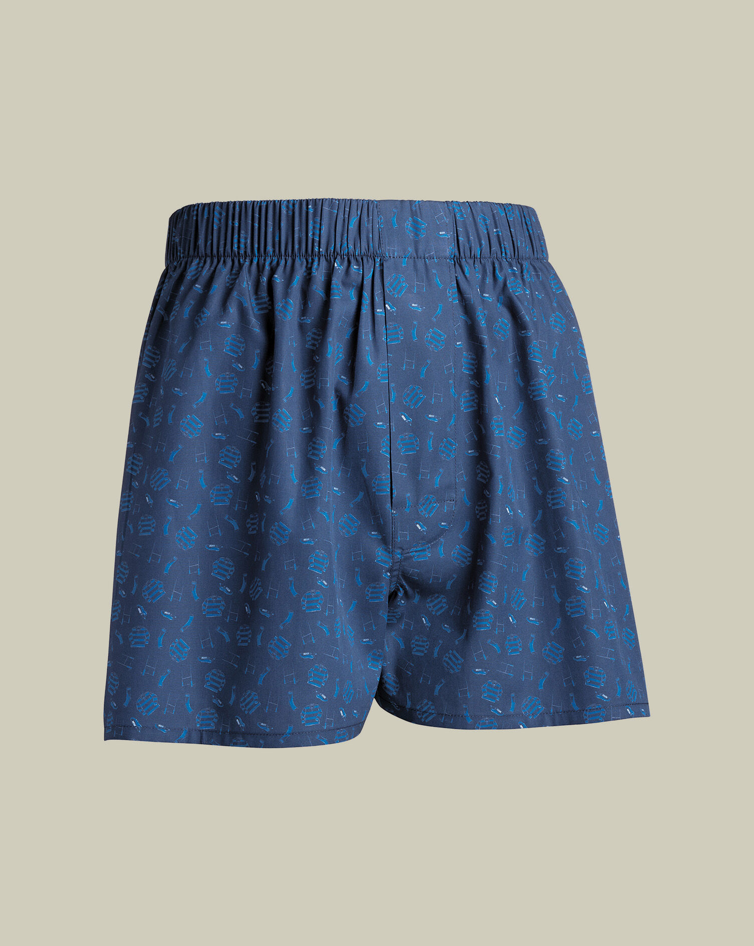 England Rugby Print Woven Boxers - French Blue