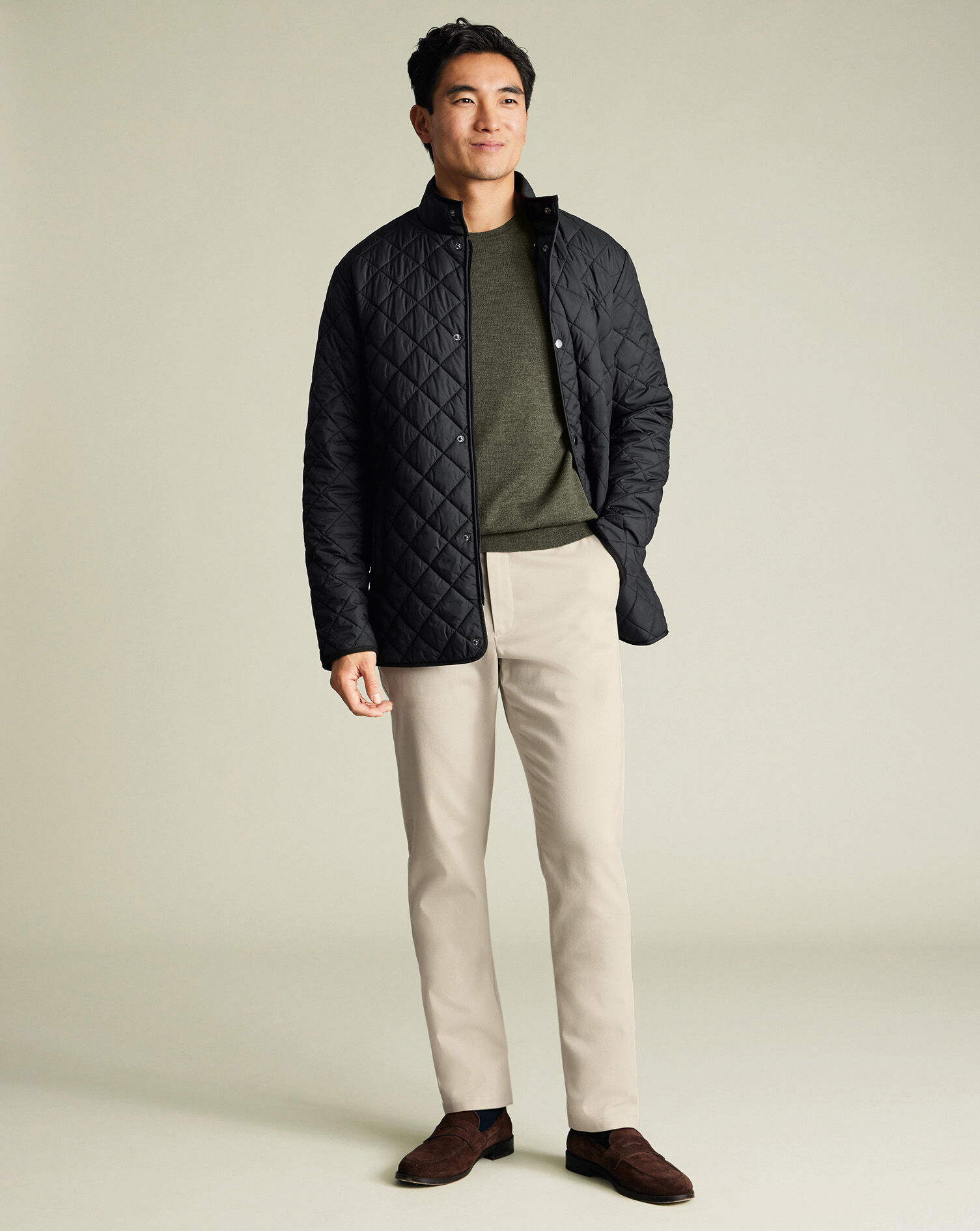 Diamond Quilted Jacket - Black
