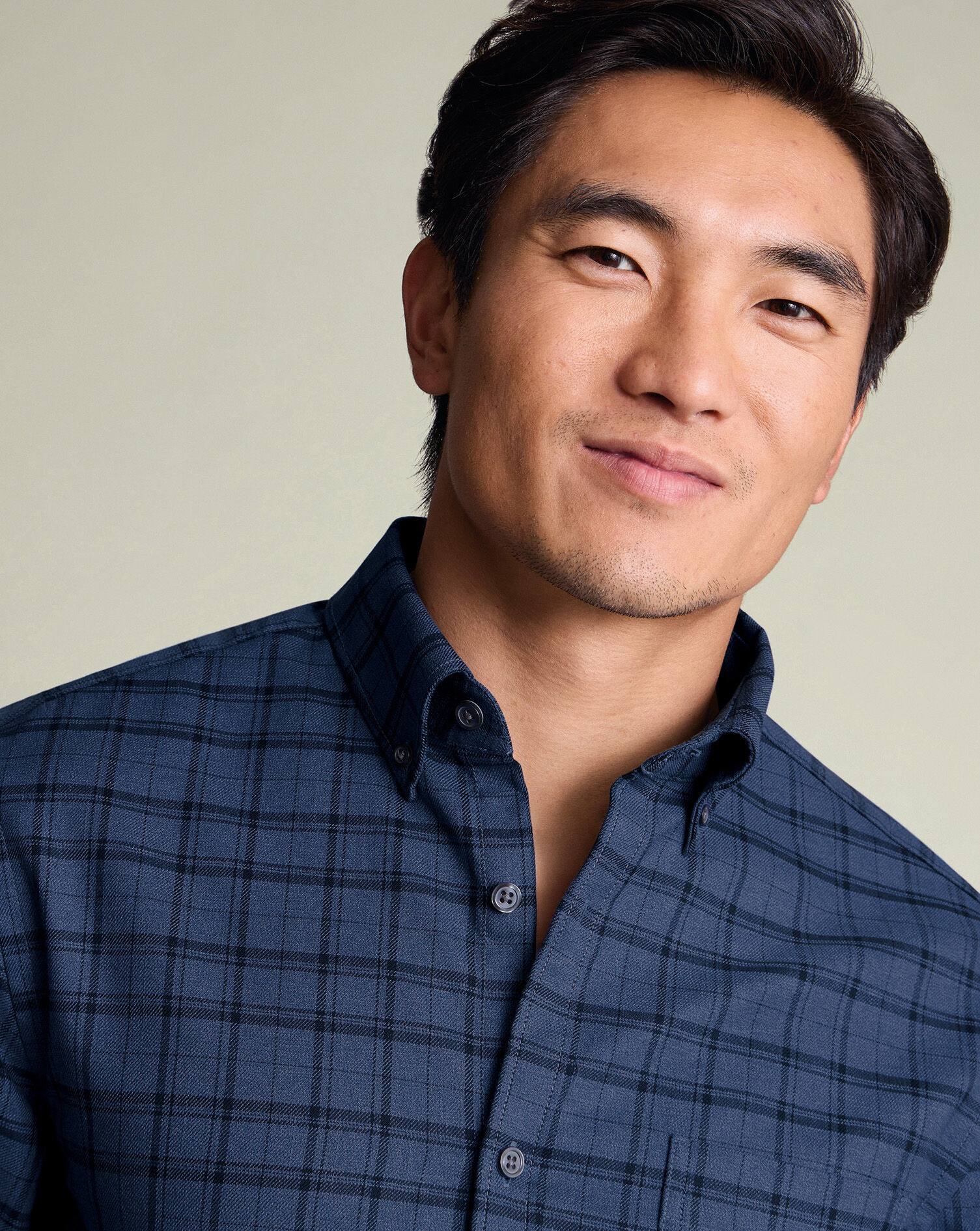 Twill Check Shirt - Denim Blue & Navy