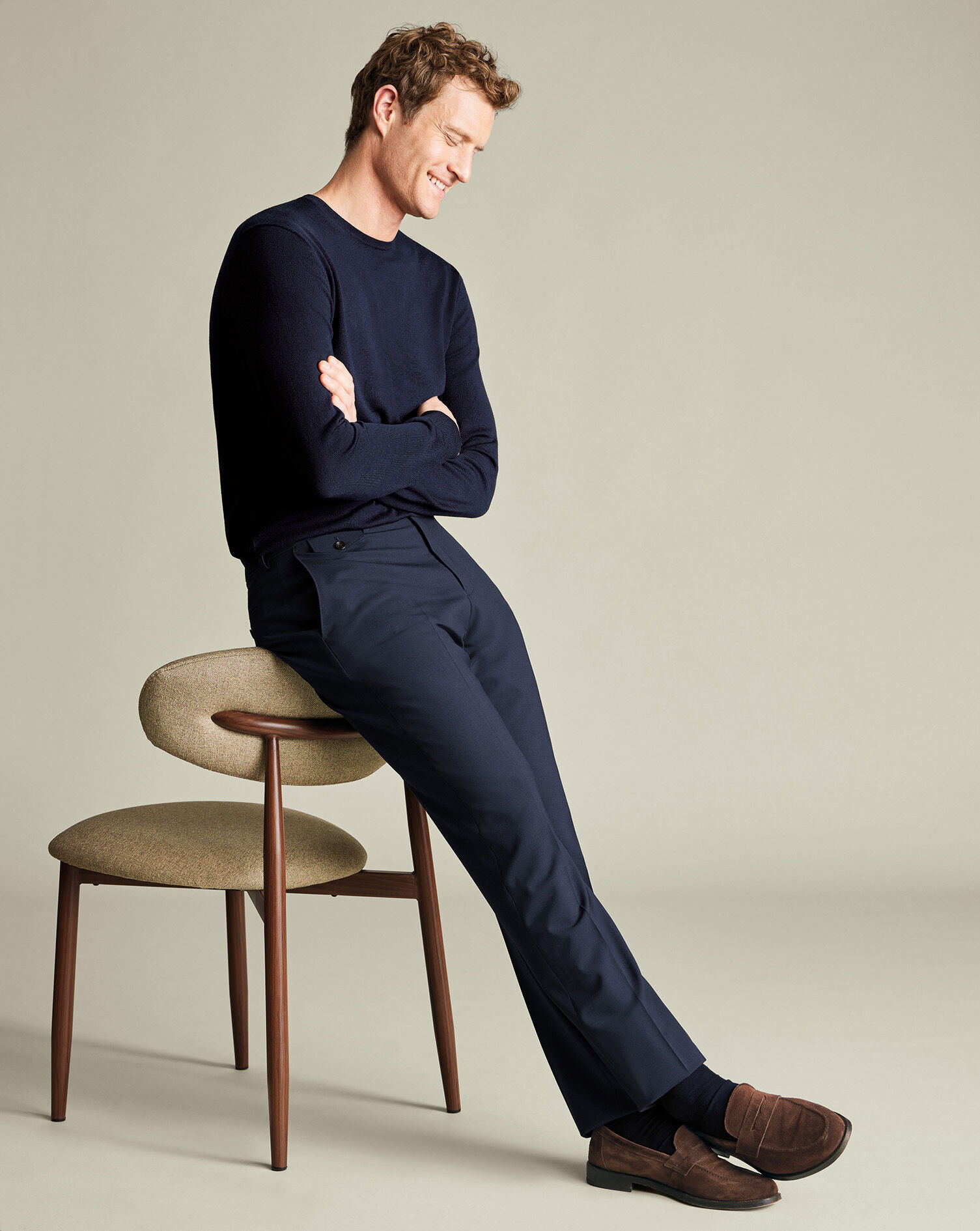 Wool Stretch Pants - Ink Blue