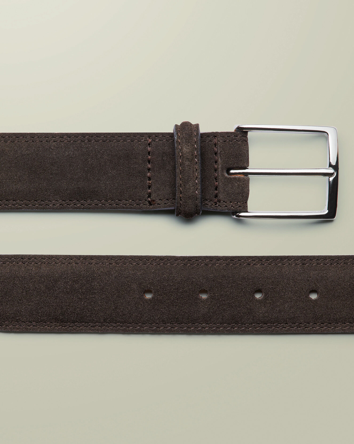 Suede Leather Belt - Chocolate