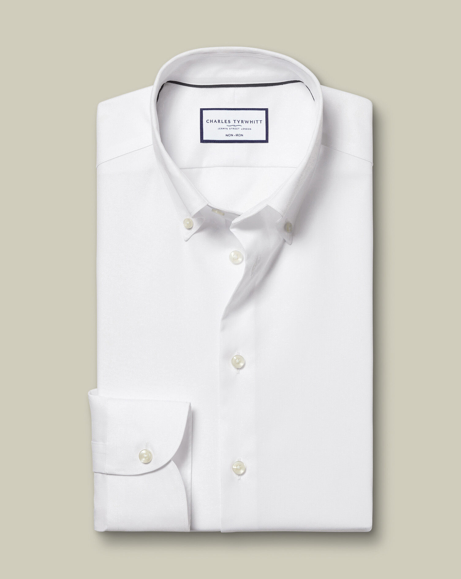Button-Down Non-Iron Oxford Shirt - White