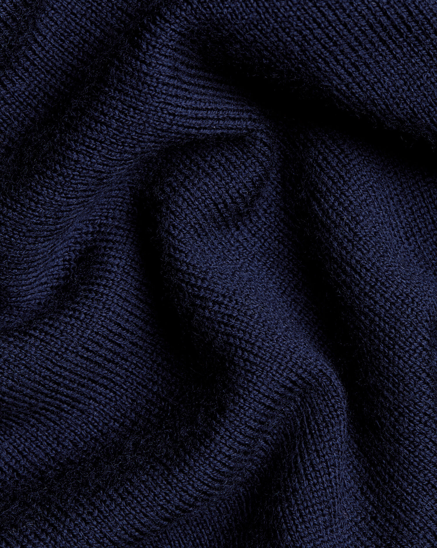 Pure Merino Knitted Polo - Navy