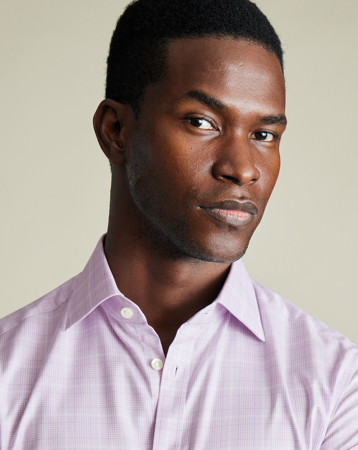 Luxury Prince of Wales Check Shirt - Lavender