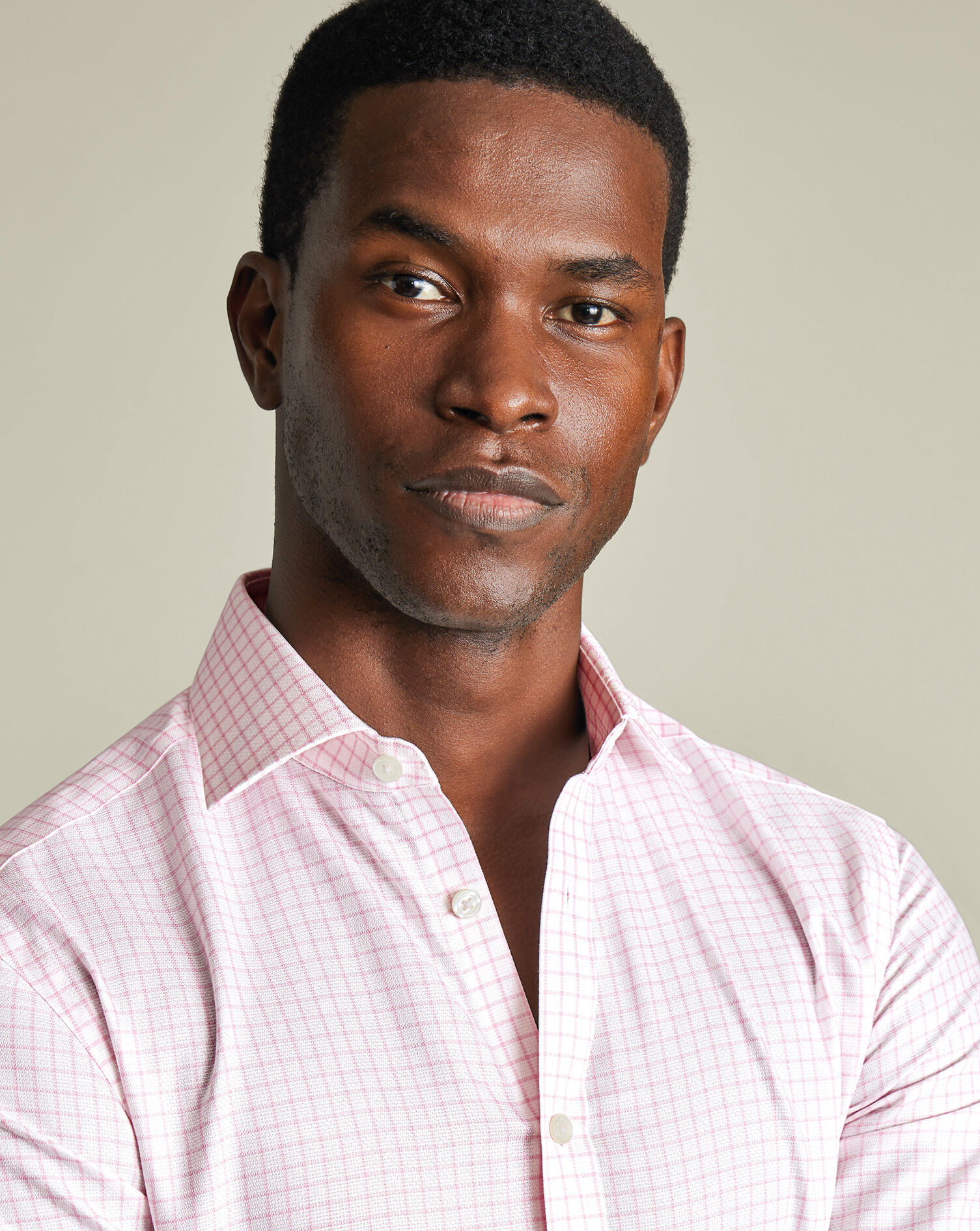 Non-Iron Westminster Weave Check Shirt - Pink