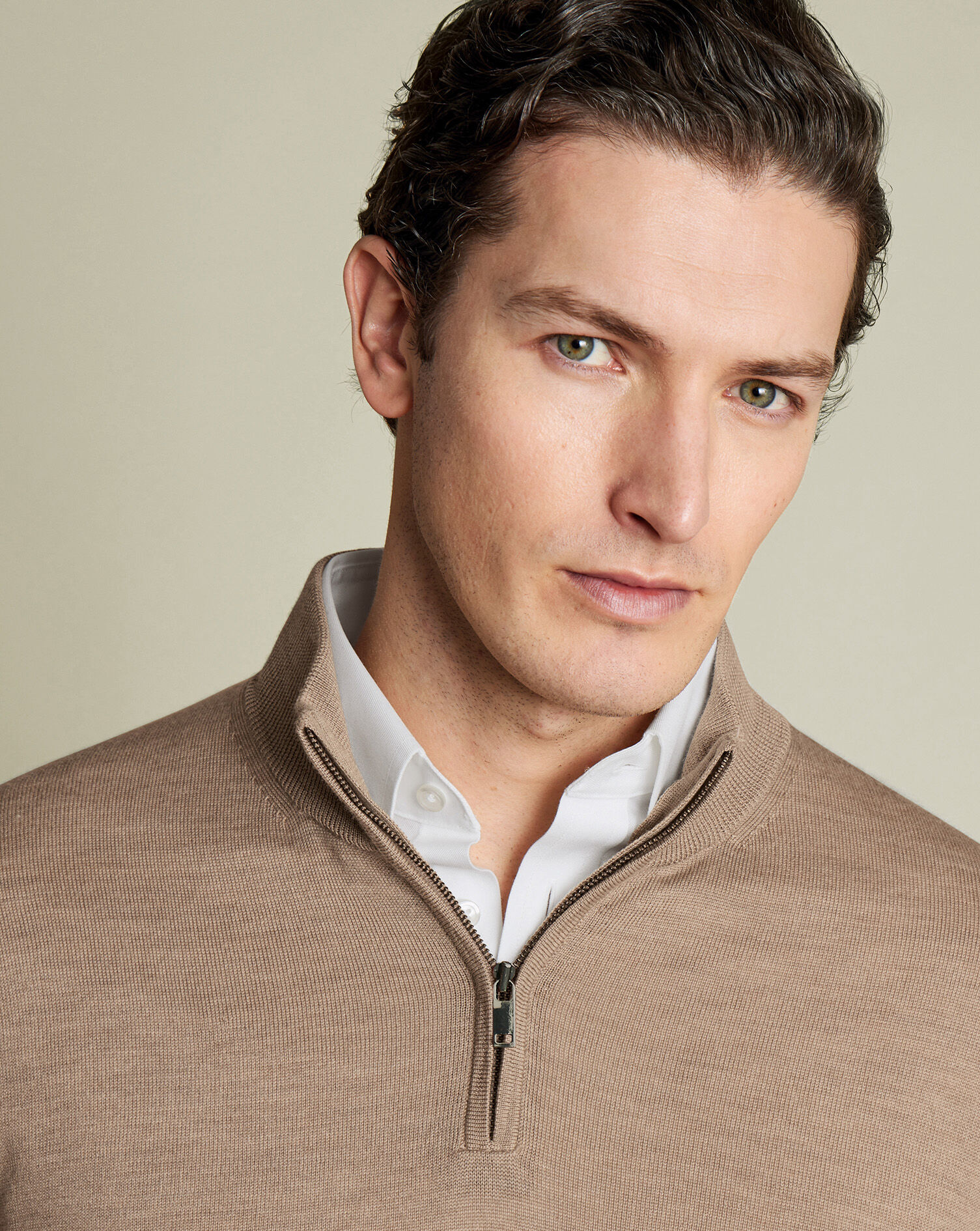 Merino Quarter Zip Sweater - Oatmeal