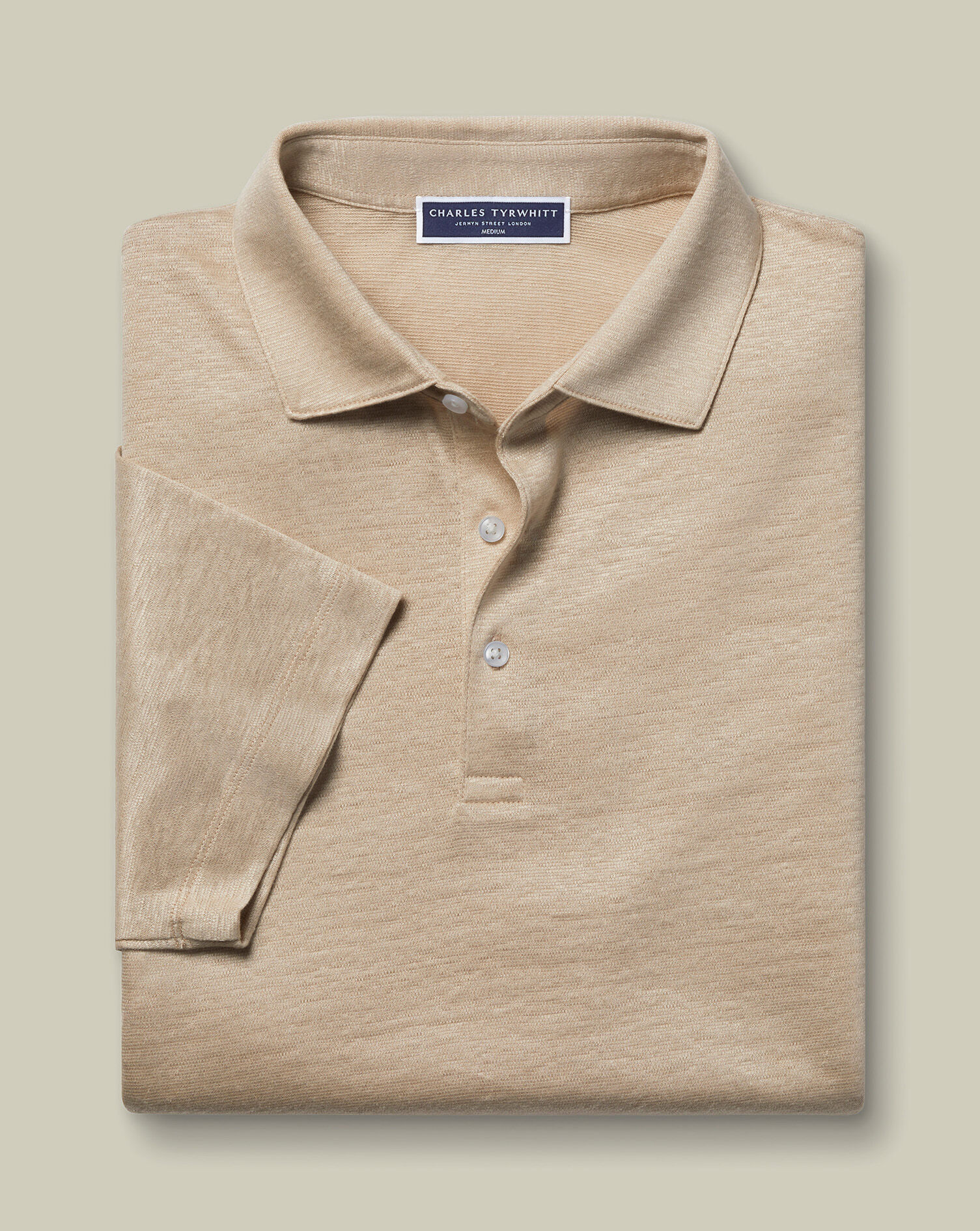 Pure Linen Polo - Oatmeal