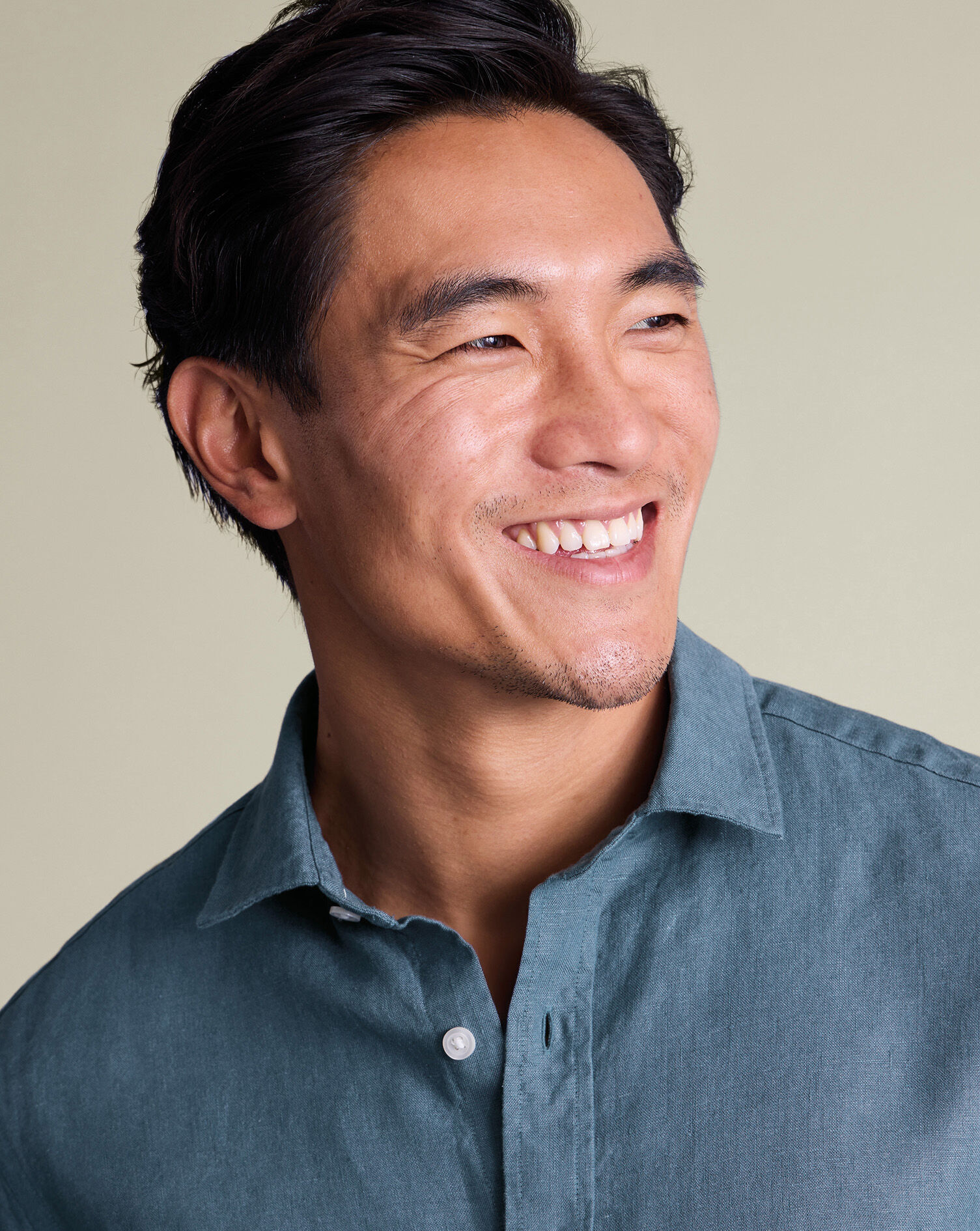 Pure Linen Shirt - Airforce Blue