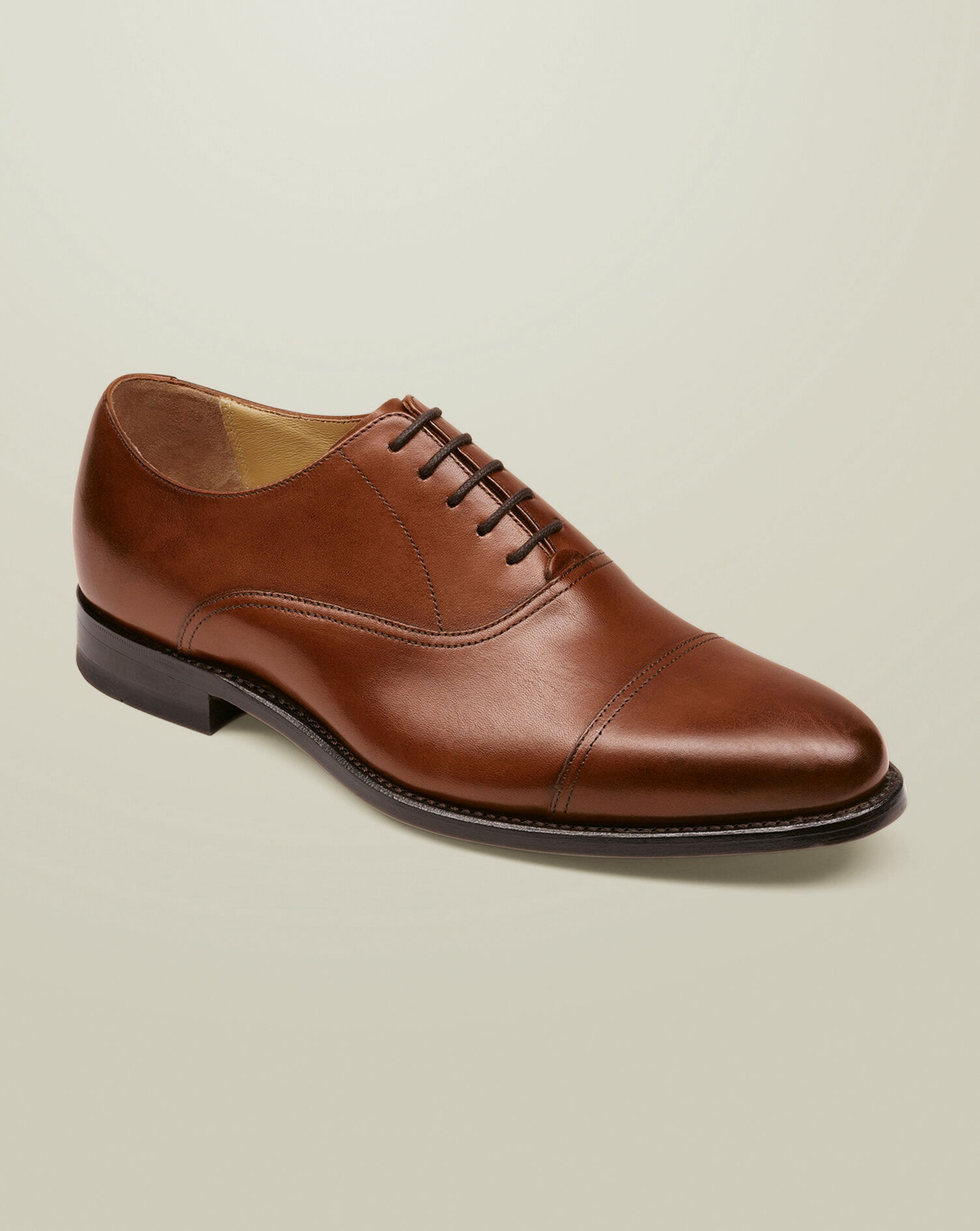 Leather Oxford Shoes - Chestnut Brown
