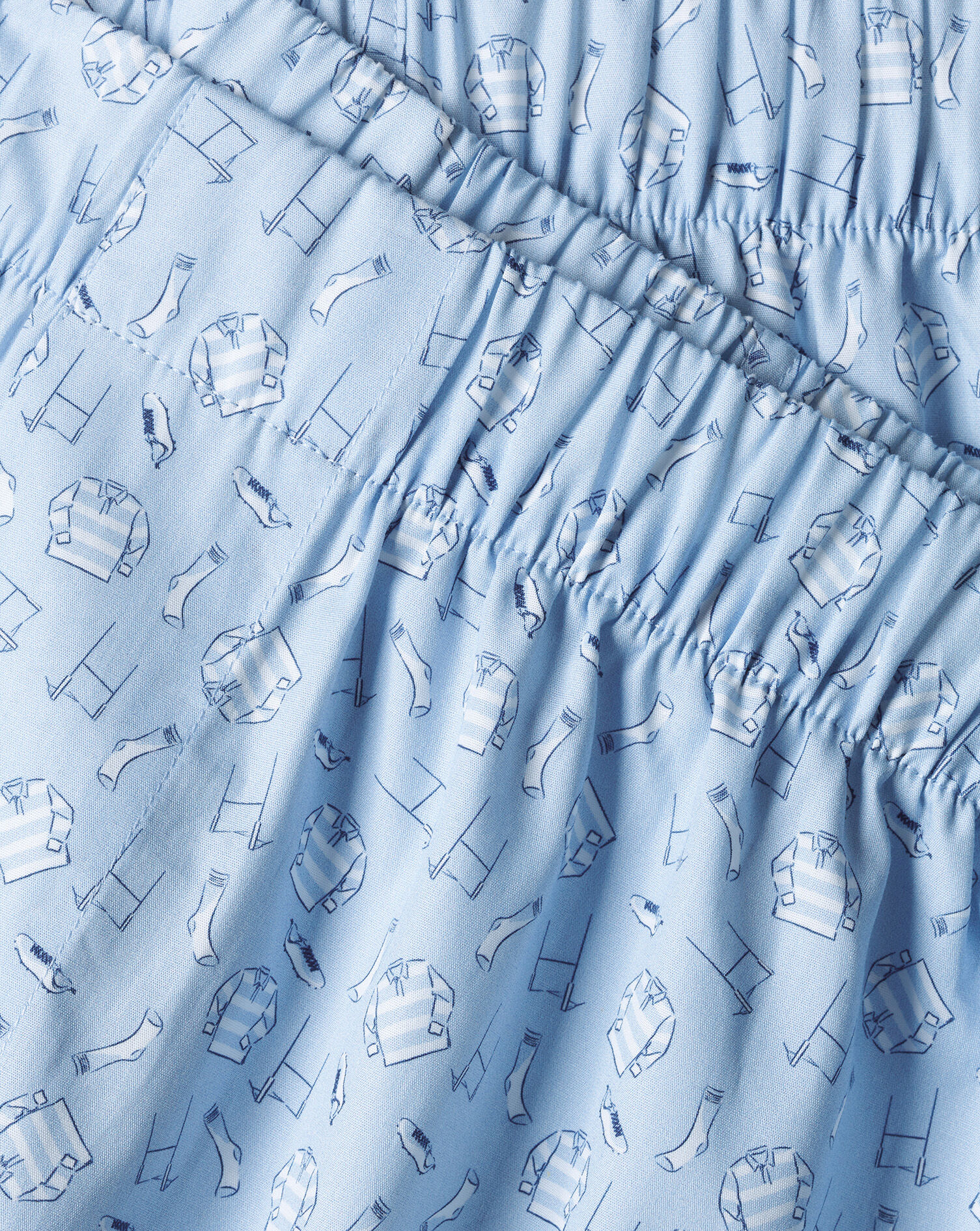 England Rugby Print Woven Boxers - Sky Blue