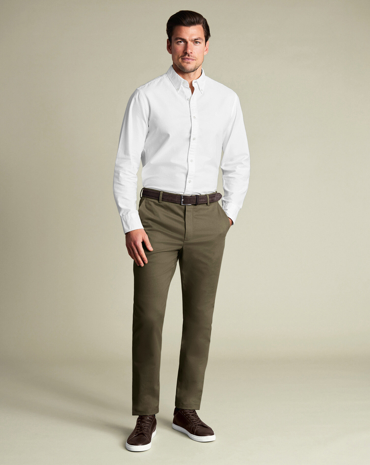 Ultimate Non-Iron Chinos - Olive Green