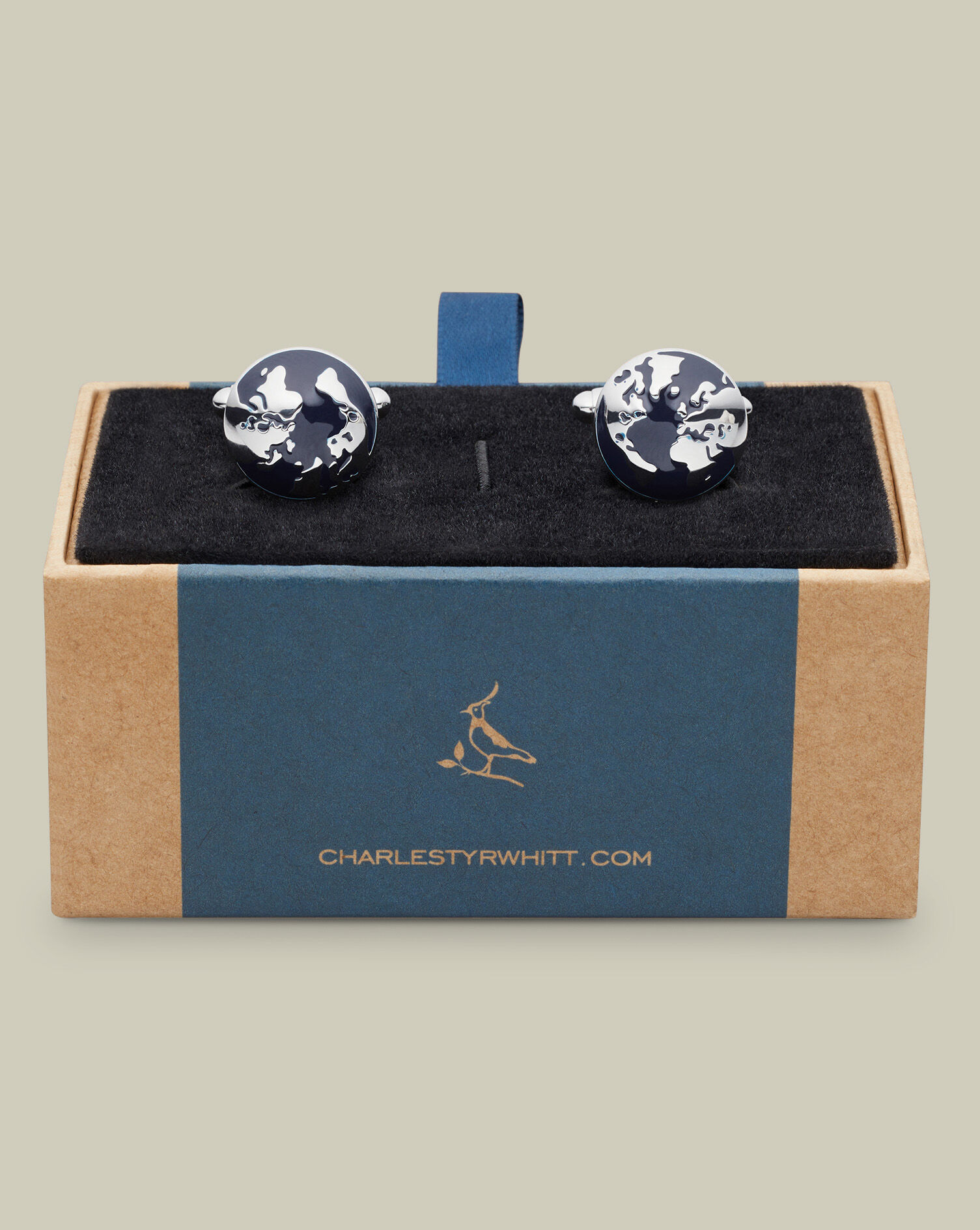Globe Cufflink - Navy
