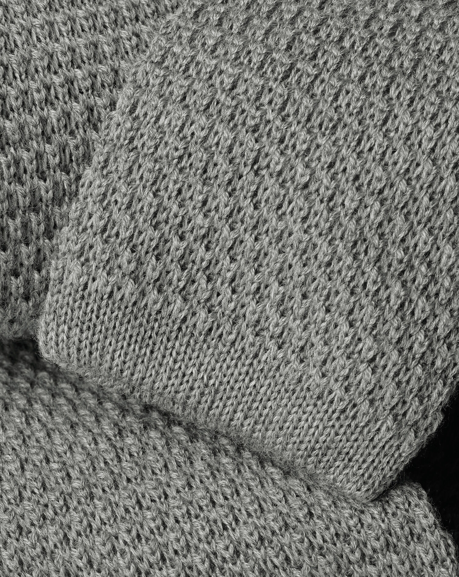 Knitted Wool Slim Tie - Gray