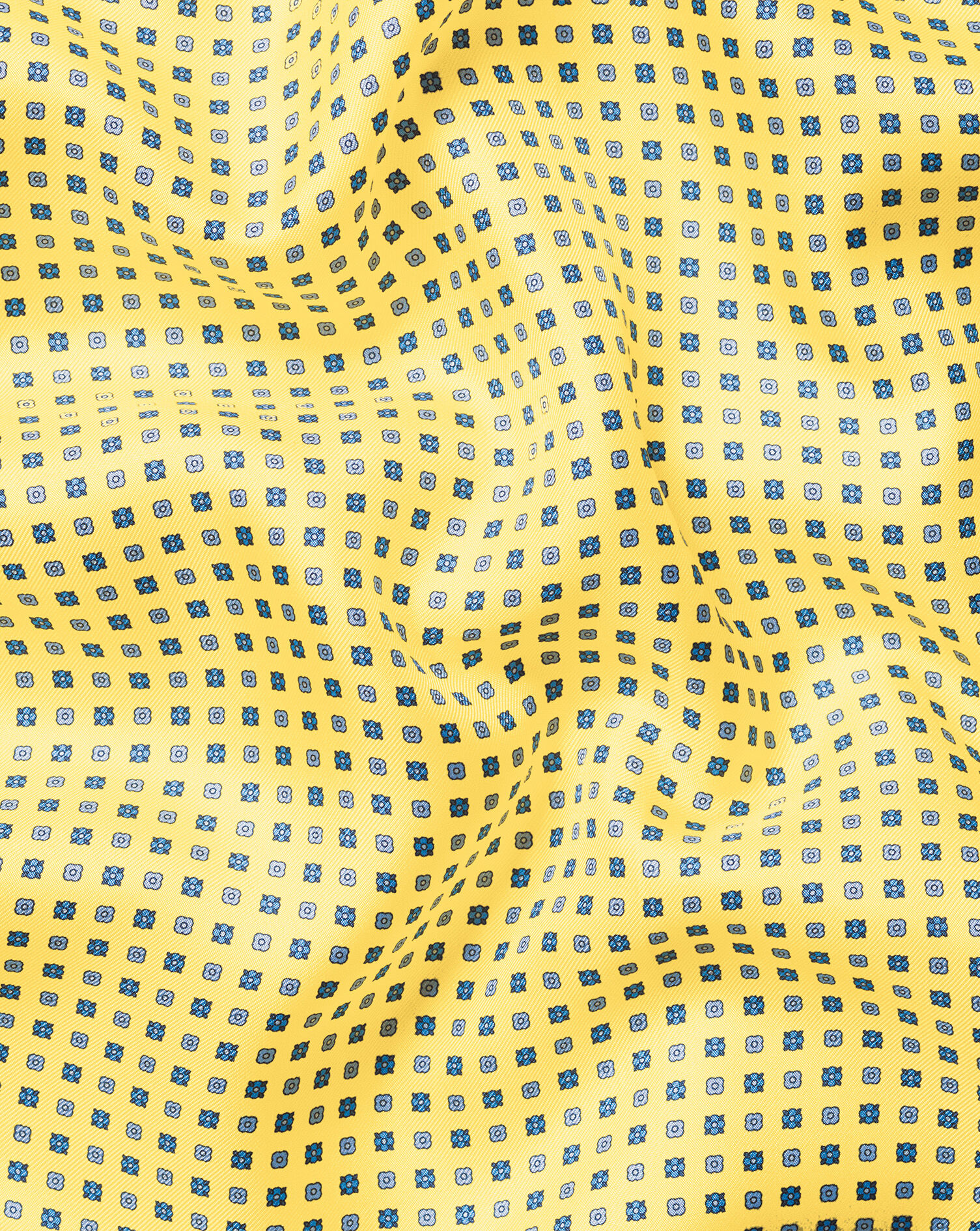 Silk Geo Print Pocket Square - Lemon