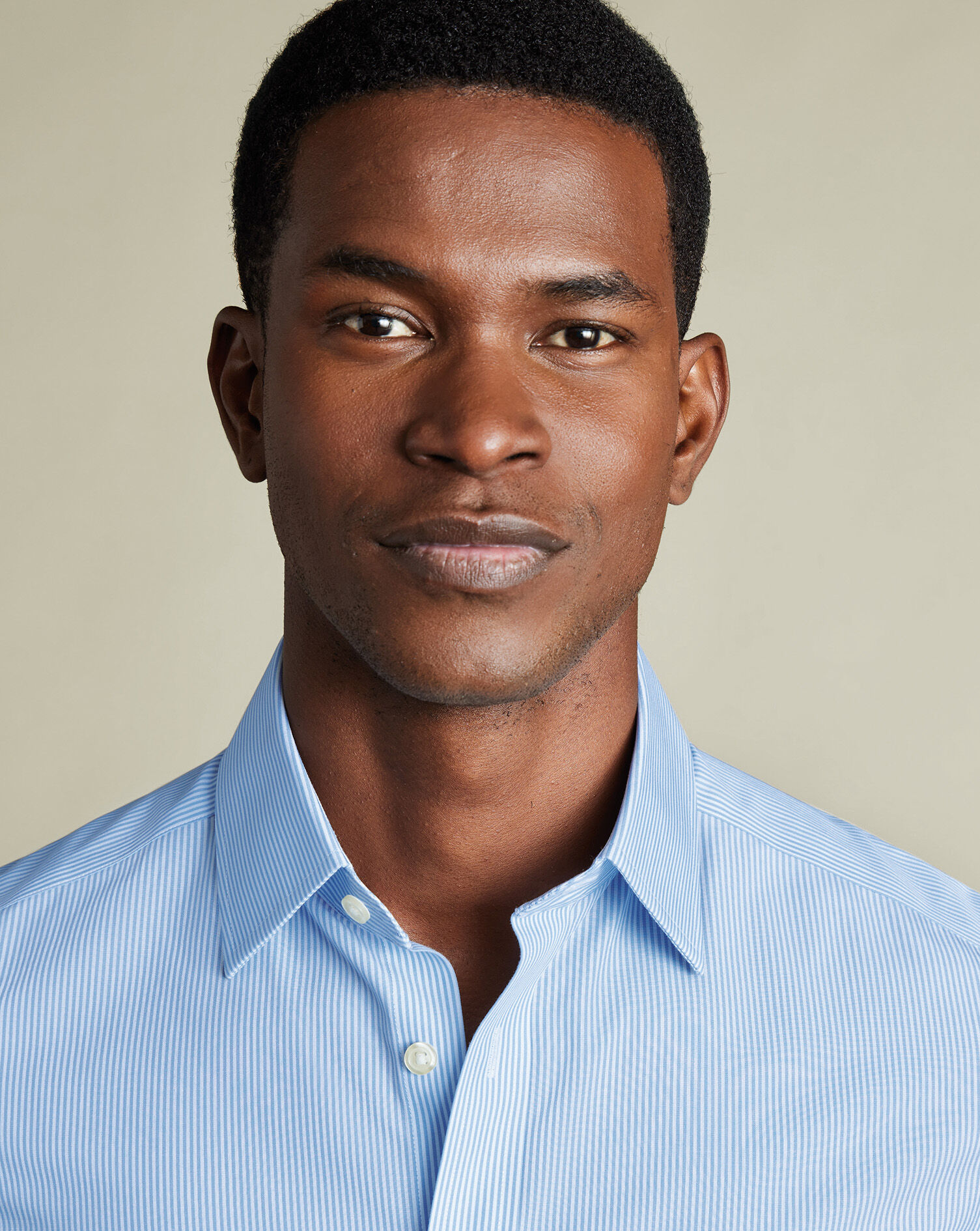 Non-Iron Poplin Bengal Stripe Shirt - Cornflower Blue