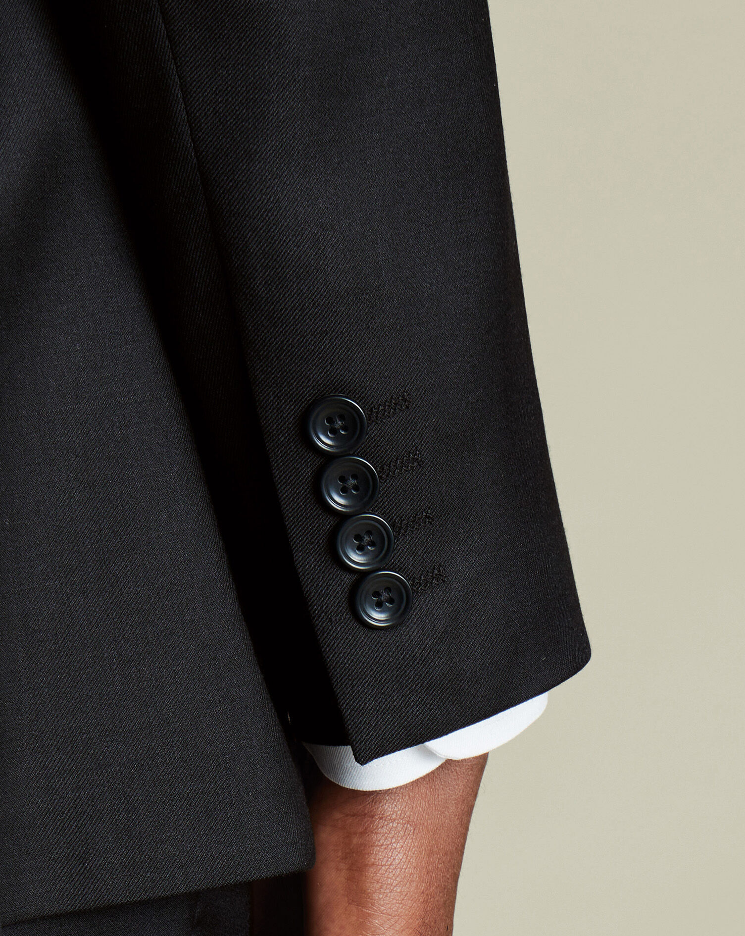 Natural Stretch Twill Suit - Black