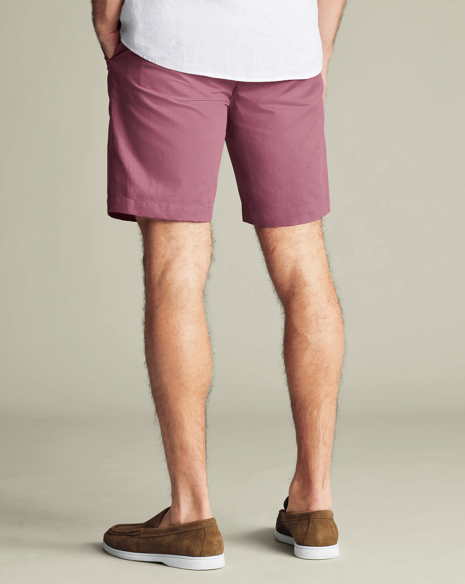 Cotton Linen Shorts - Claret Pink