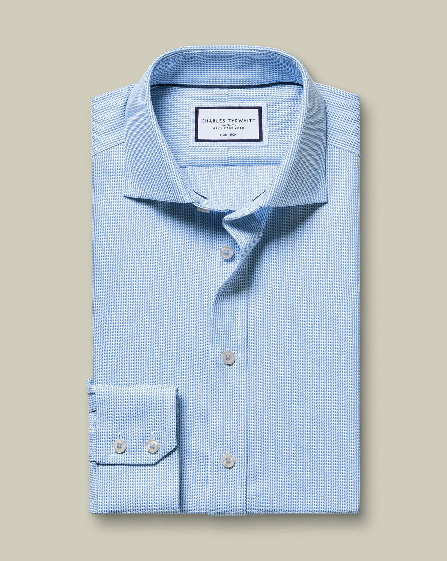Non-Iron Burlington Weave Shirt - Cornflower Blue