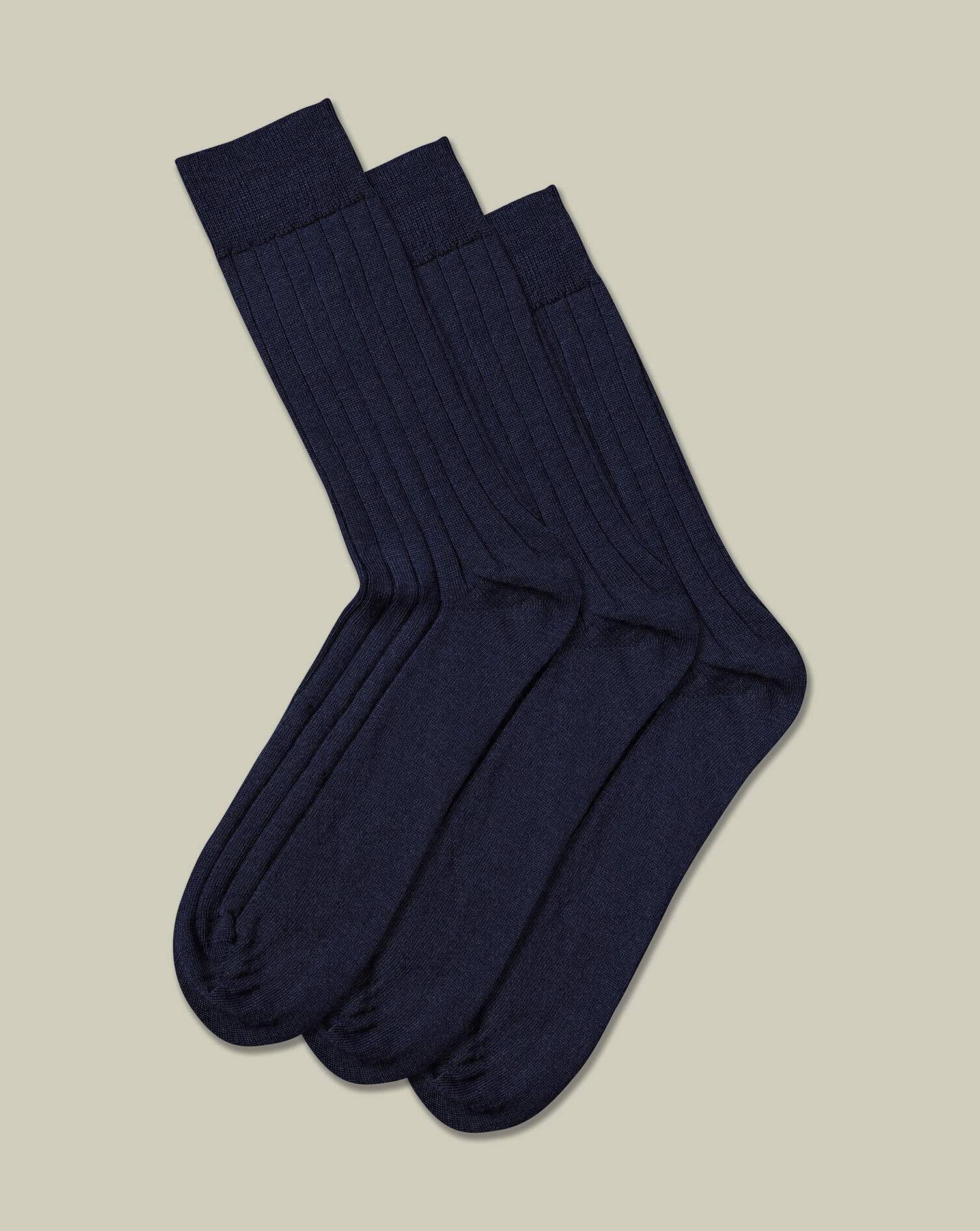 Merino Wool 3 Pack Socks - Denim Blue