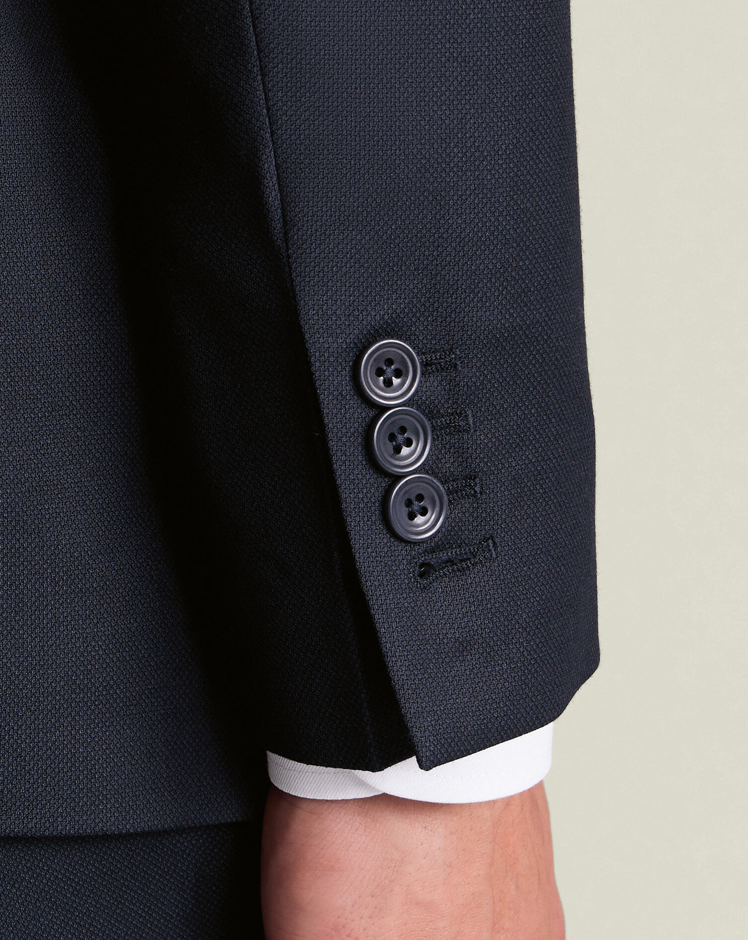 Luxury Italian Birdseye Suit - Navy