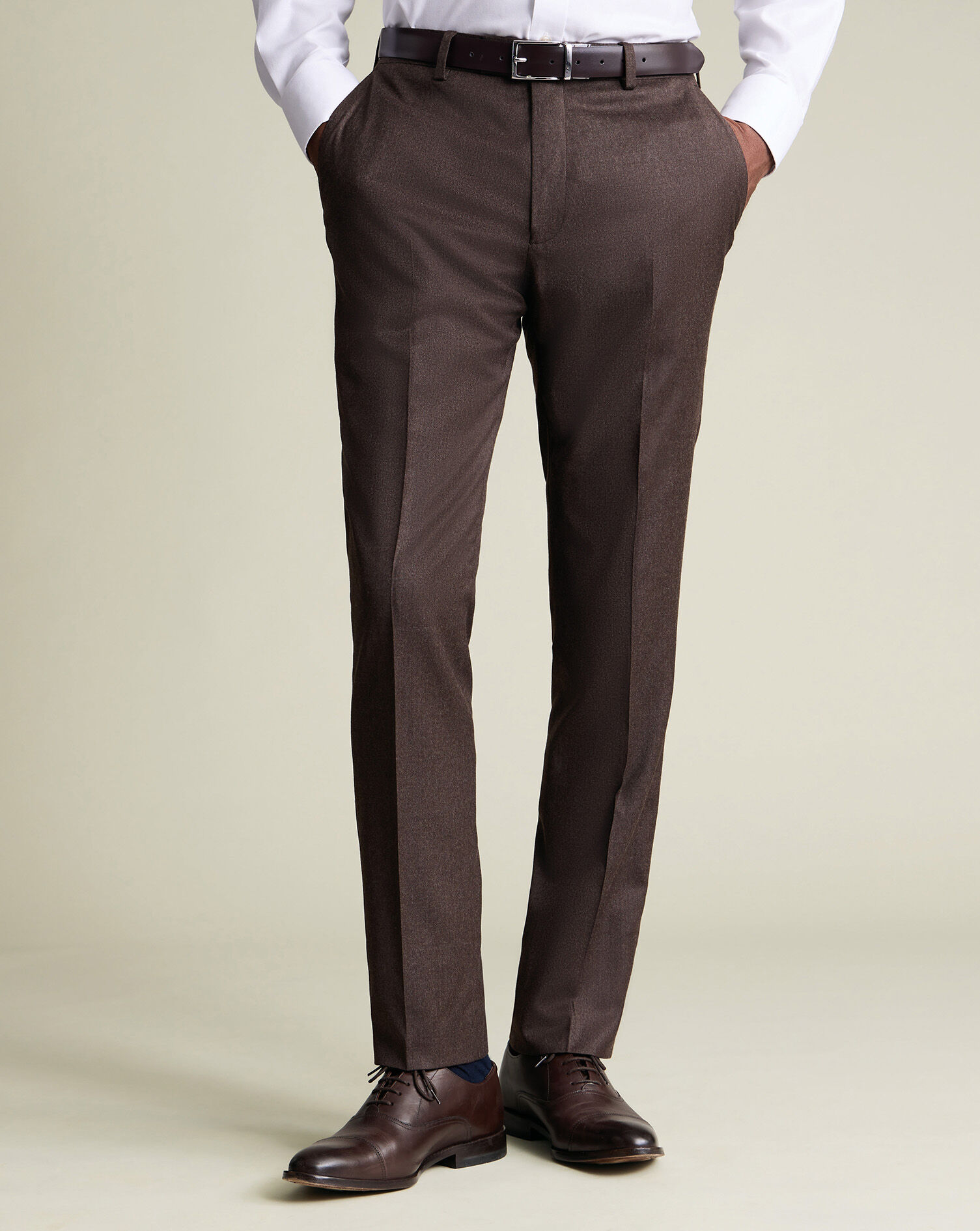 Italian Flannel Suit - Chocolate Brown